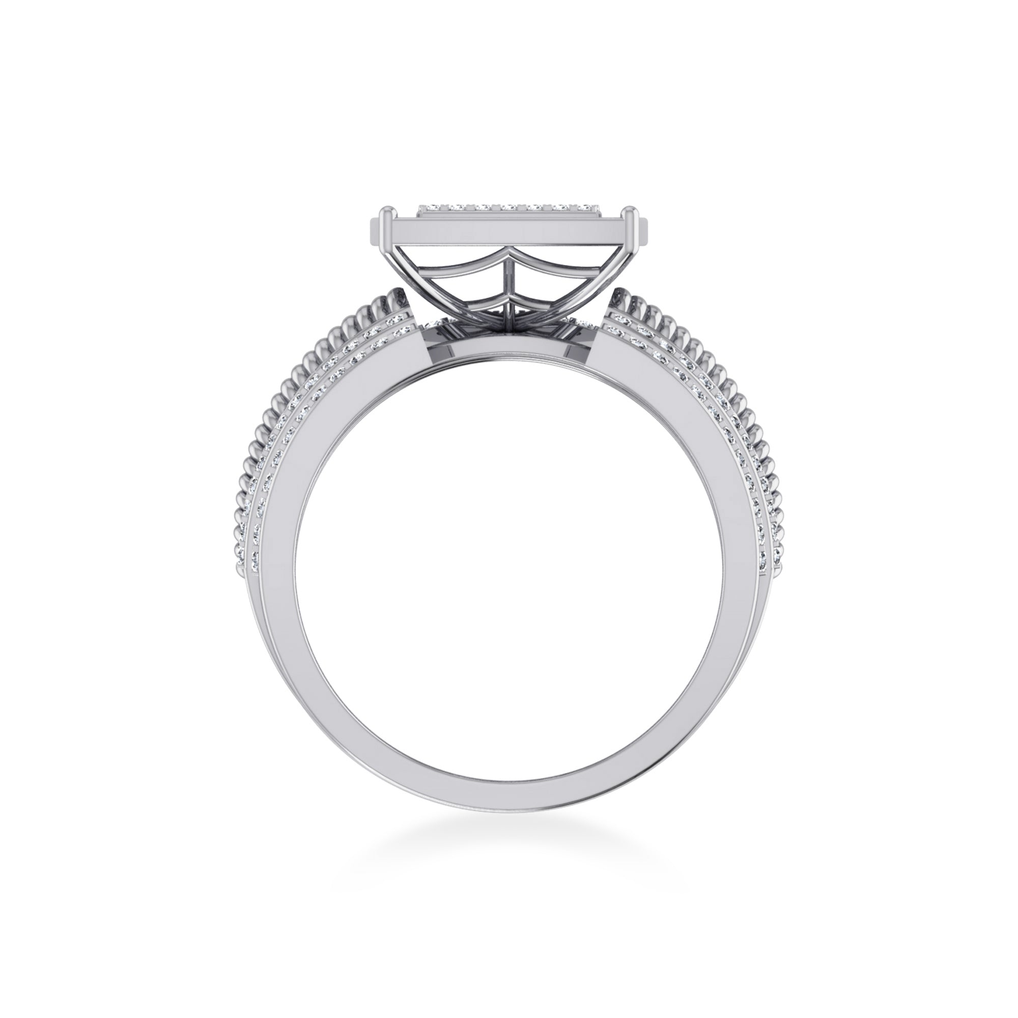 Wide Square Pavé Lab-Grown Diamond Statement Band