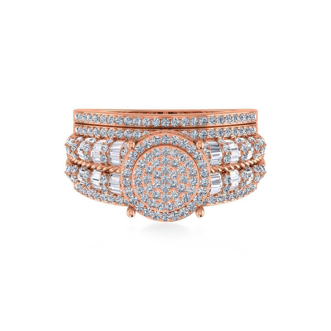 Round Pavé Lab-Grown Diamond Statement Ring