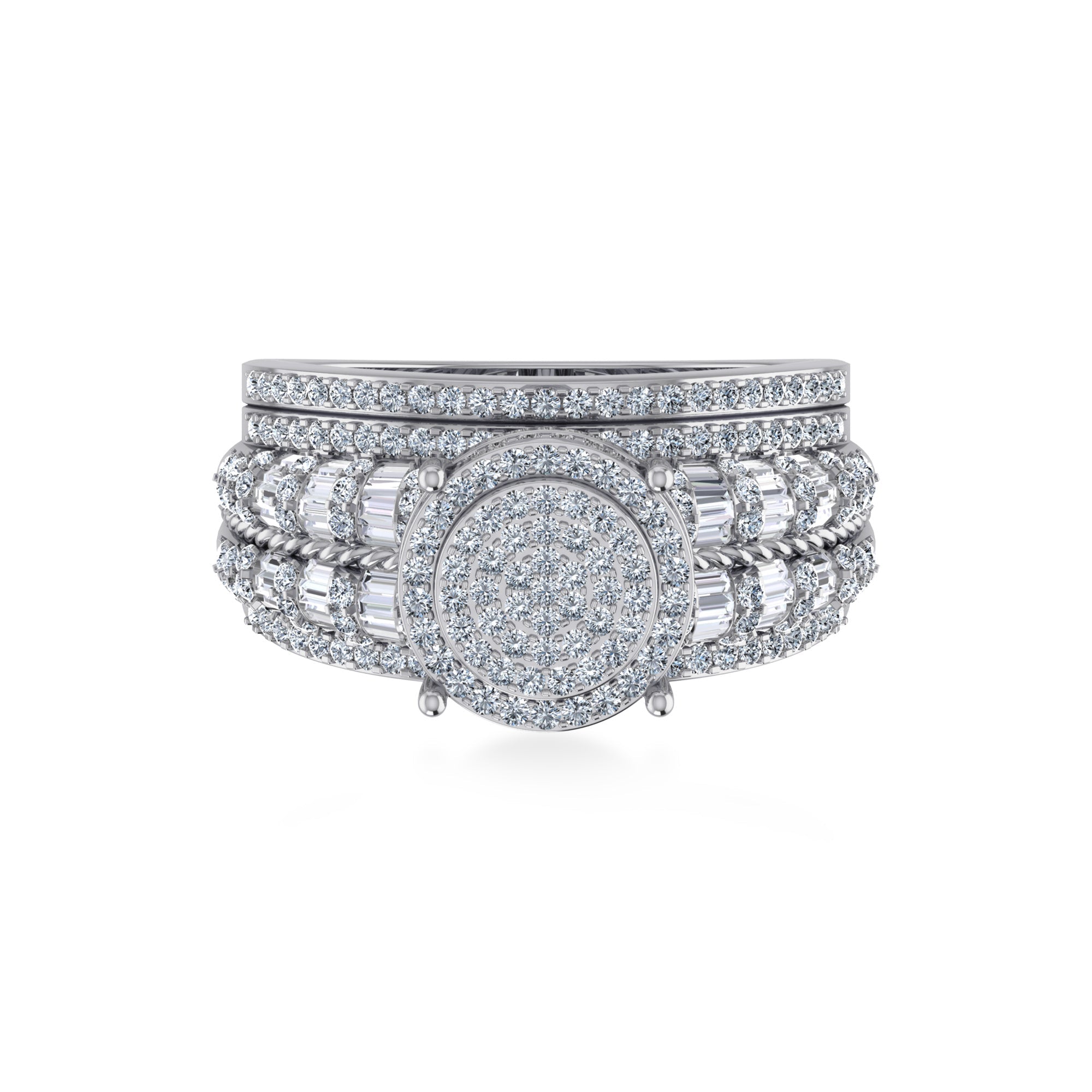 Round Pavé Lab-Grown Diamond Statement Ring
