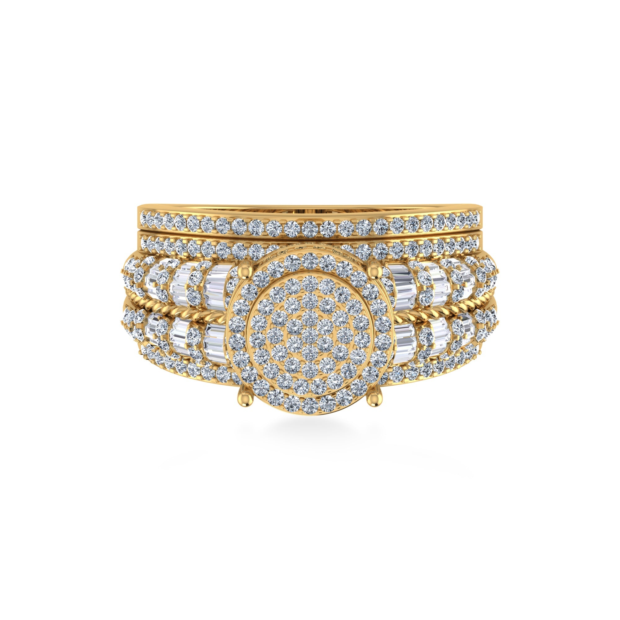Round Pavé Lab-Grown Diamond Statement Ring