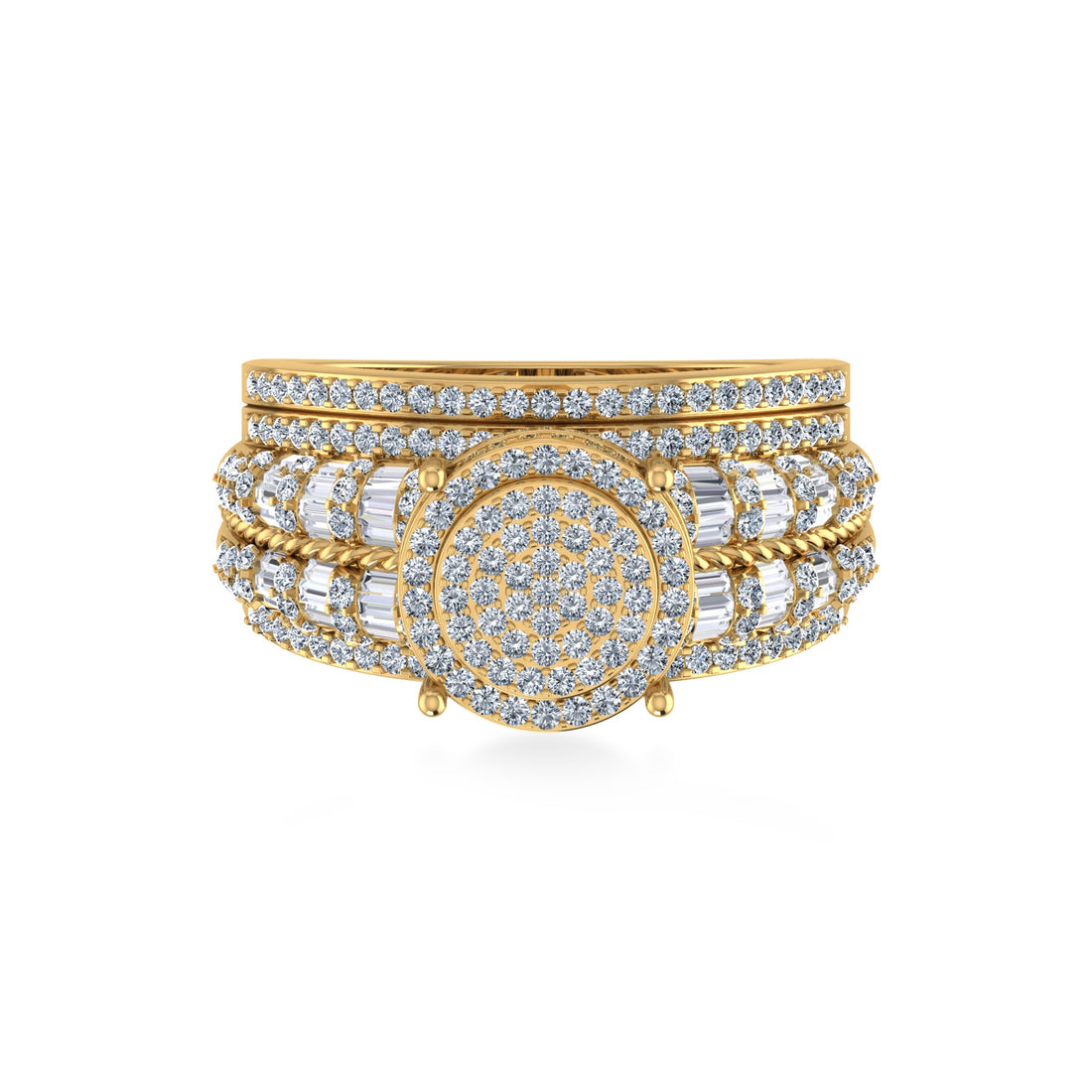 Round Pavé Lab-Grown Diamond Statement Ring
