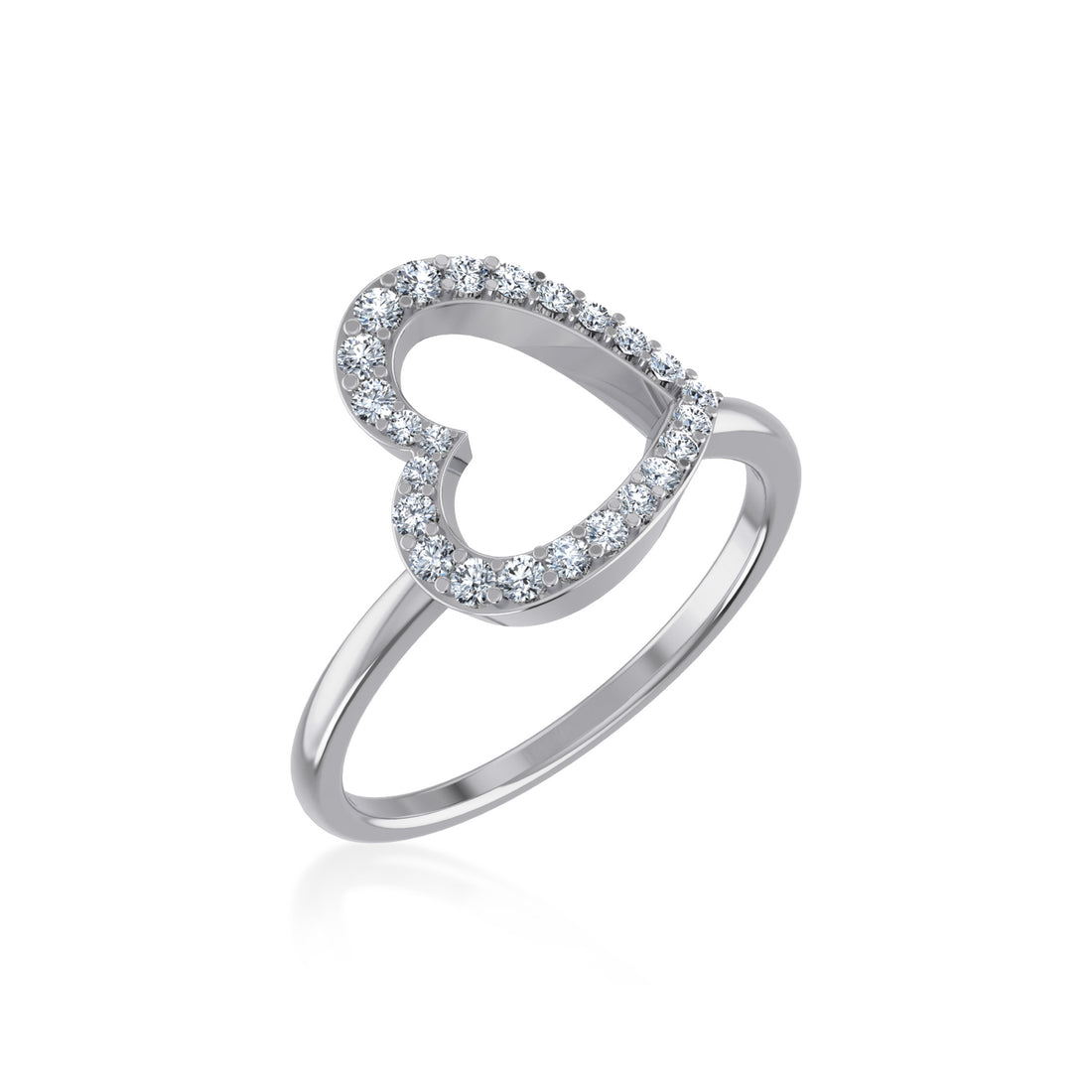 Minimalist Lab Grown Halo Ring - Heart Frame Setting