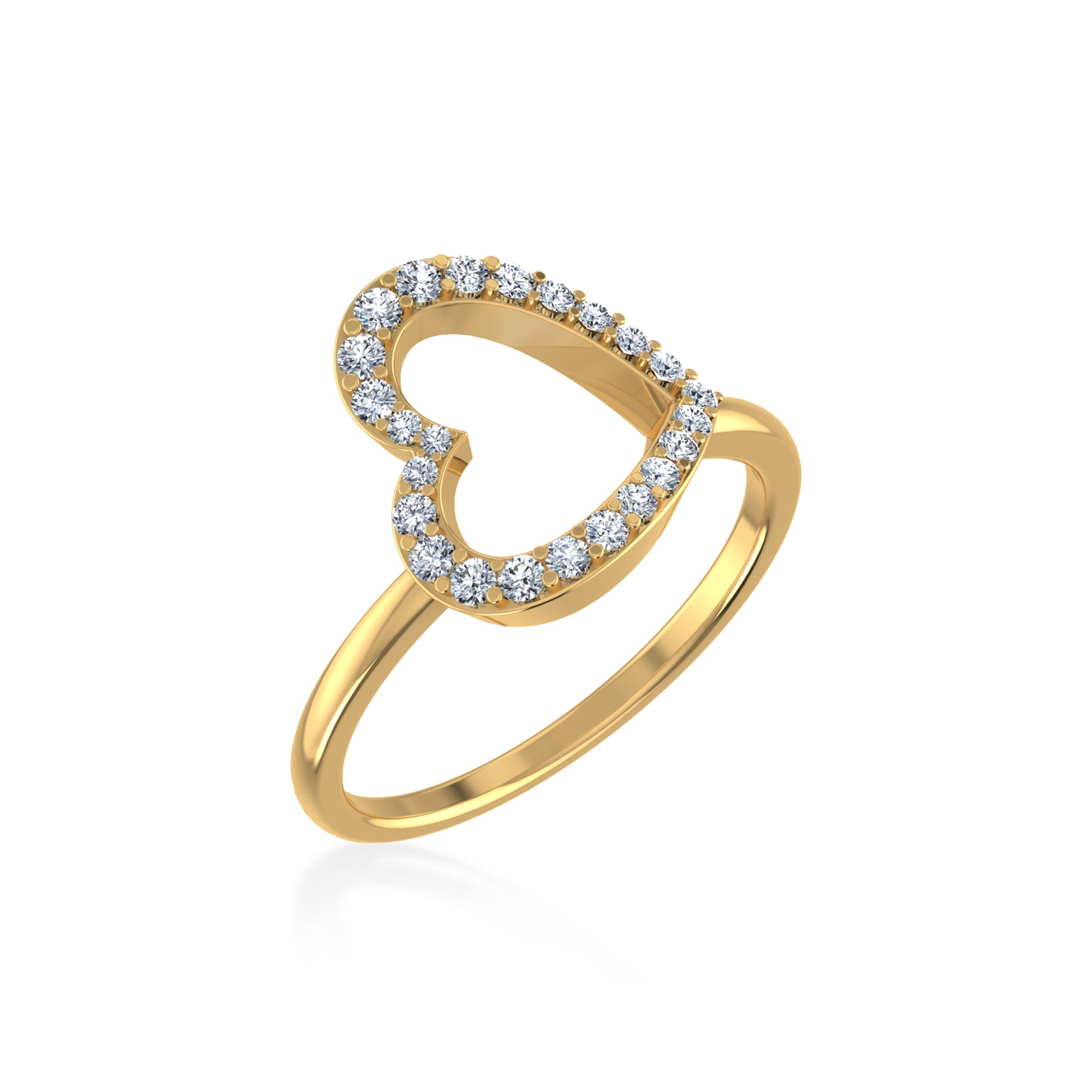 Minimalist Lab Grown Halo Ring - Heart Frame Setting