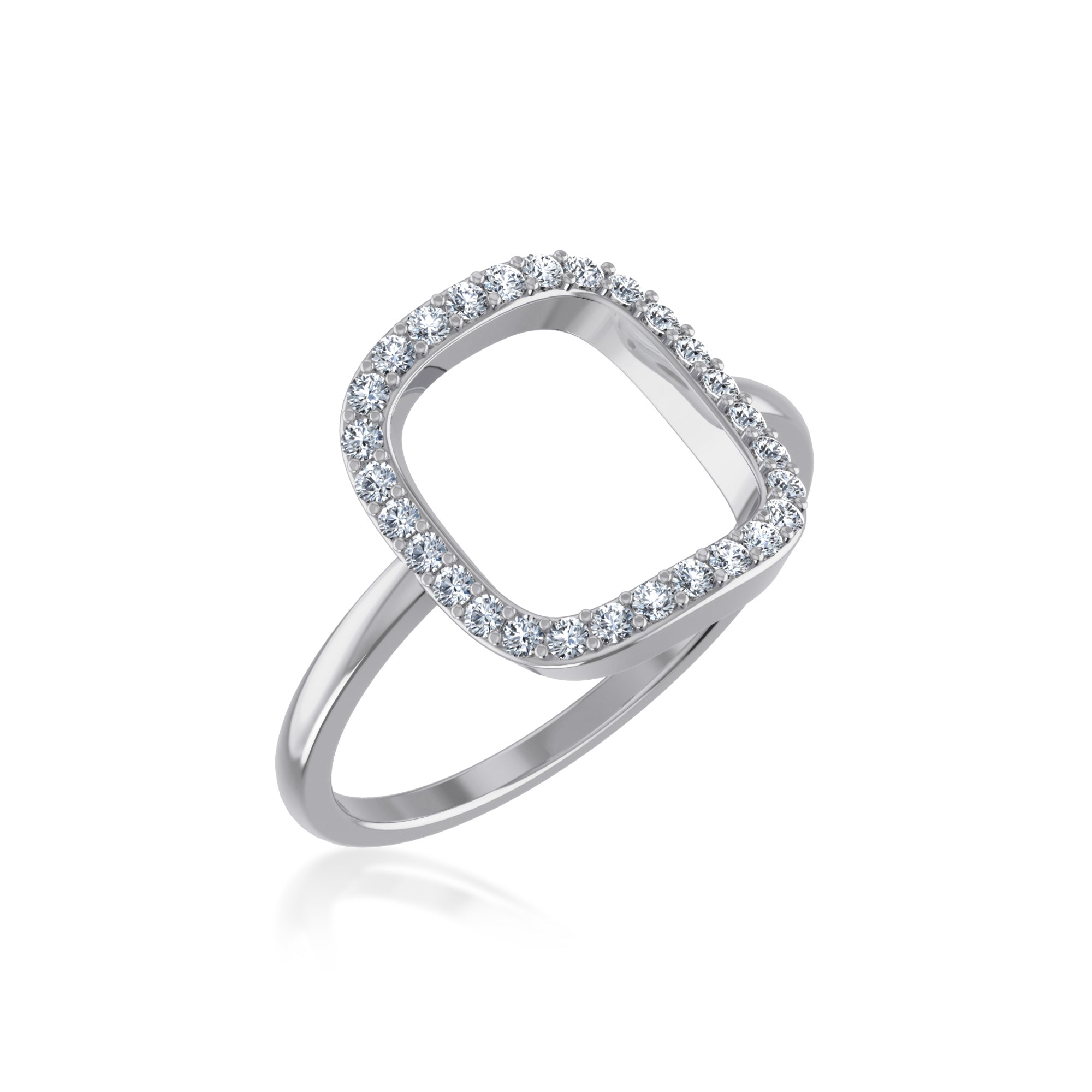 Lab Grown Halo Ring – Modern Cushion Style