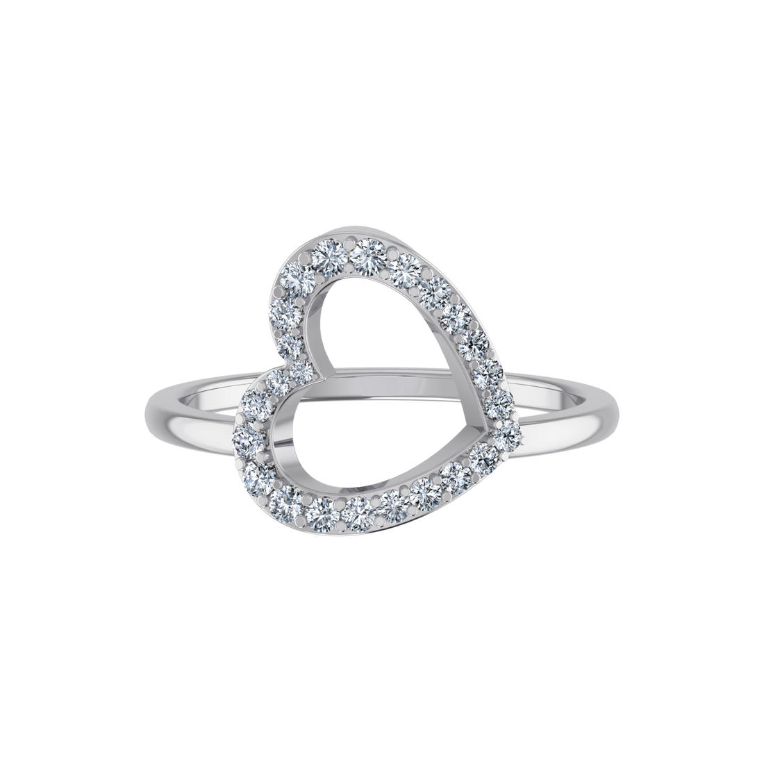 Minimalist Lab Grown Halo Ring - Heart Frame Setting