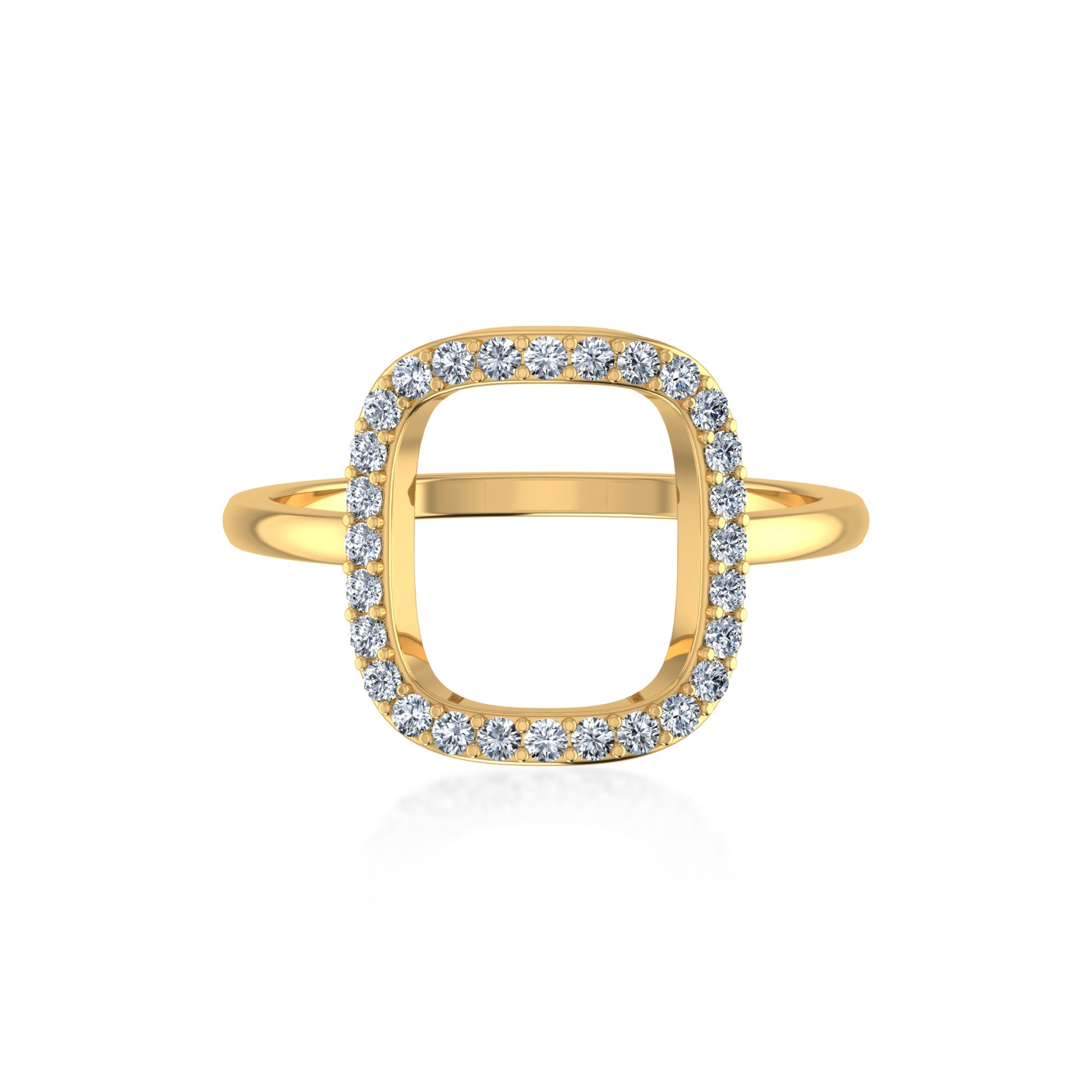 Lab Grown Halo Ring – Modern Cushion Style