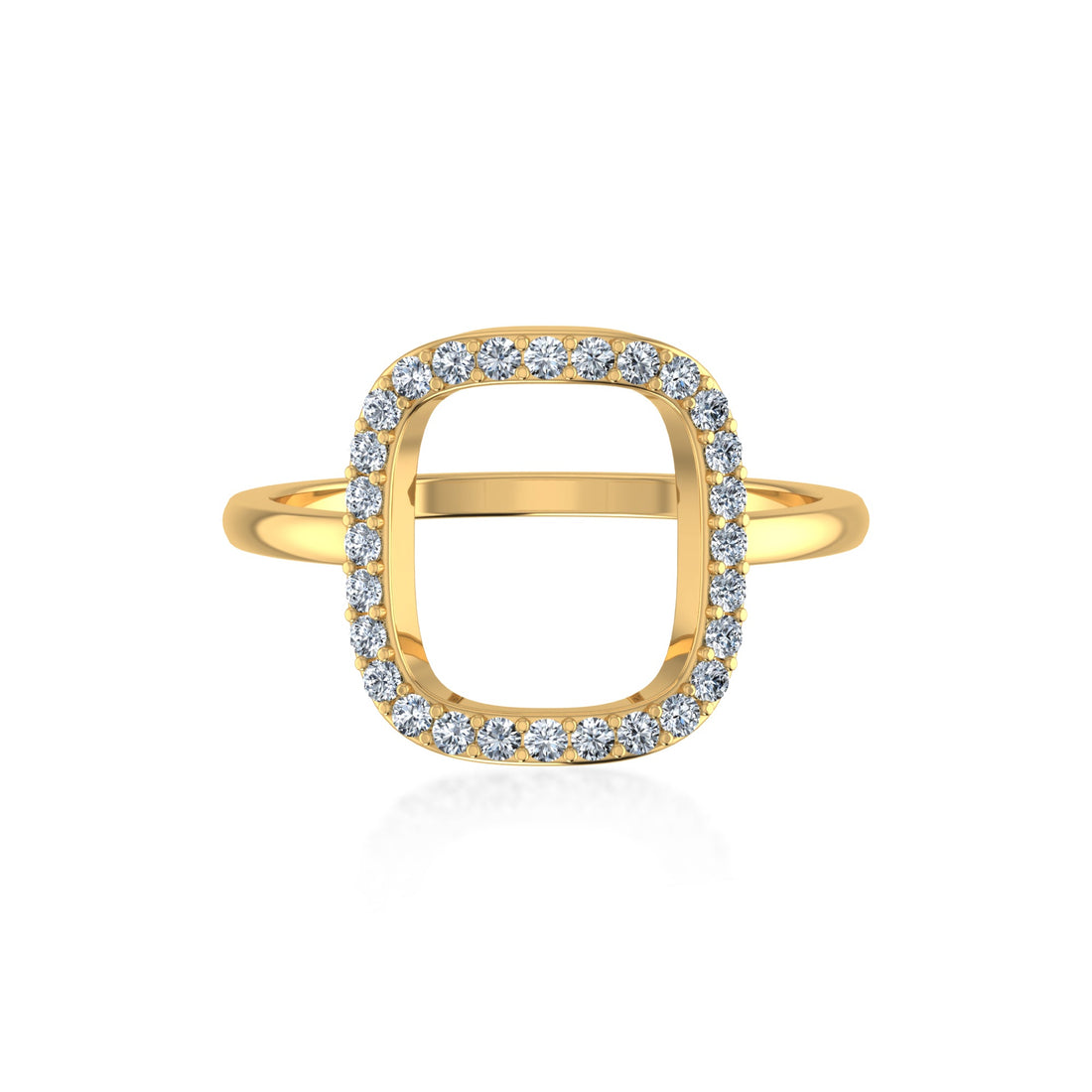 Lab Grown Halo Ring – Modern Cushion Style