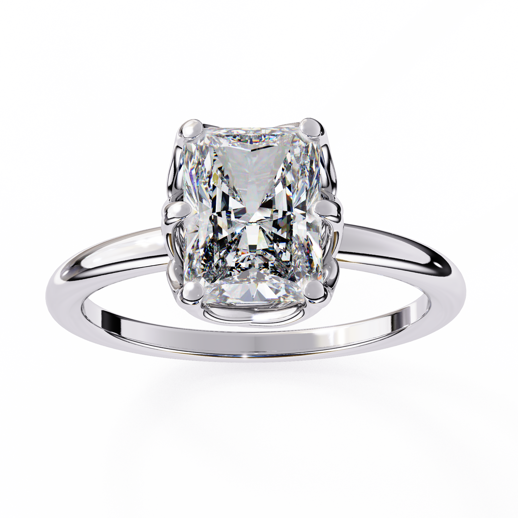 Radiant Cut Lab Grown Solitaire Engagement Ring10