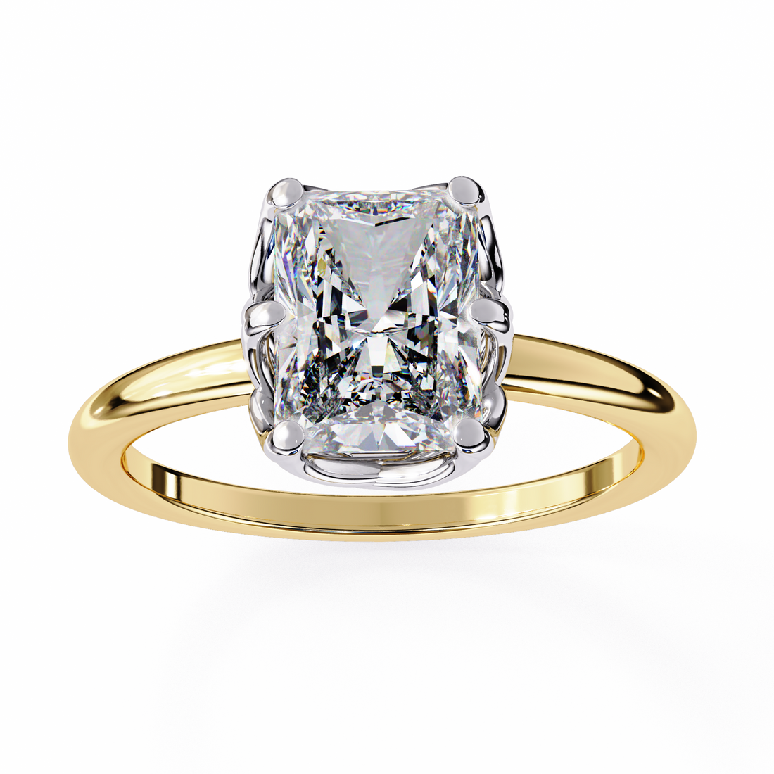 Radiant Cut Lab Grown Solitaire Engagement Ring2