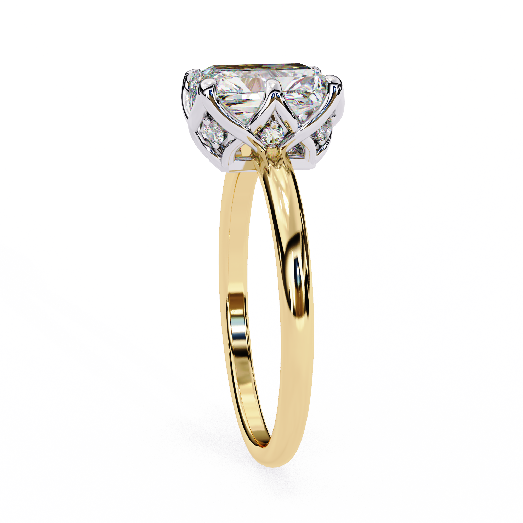 Radiant Cut Lab Grown Solitaire Engagement Ring3