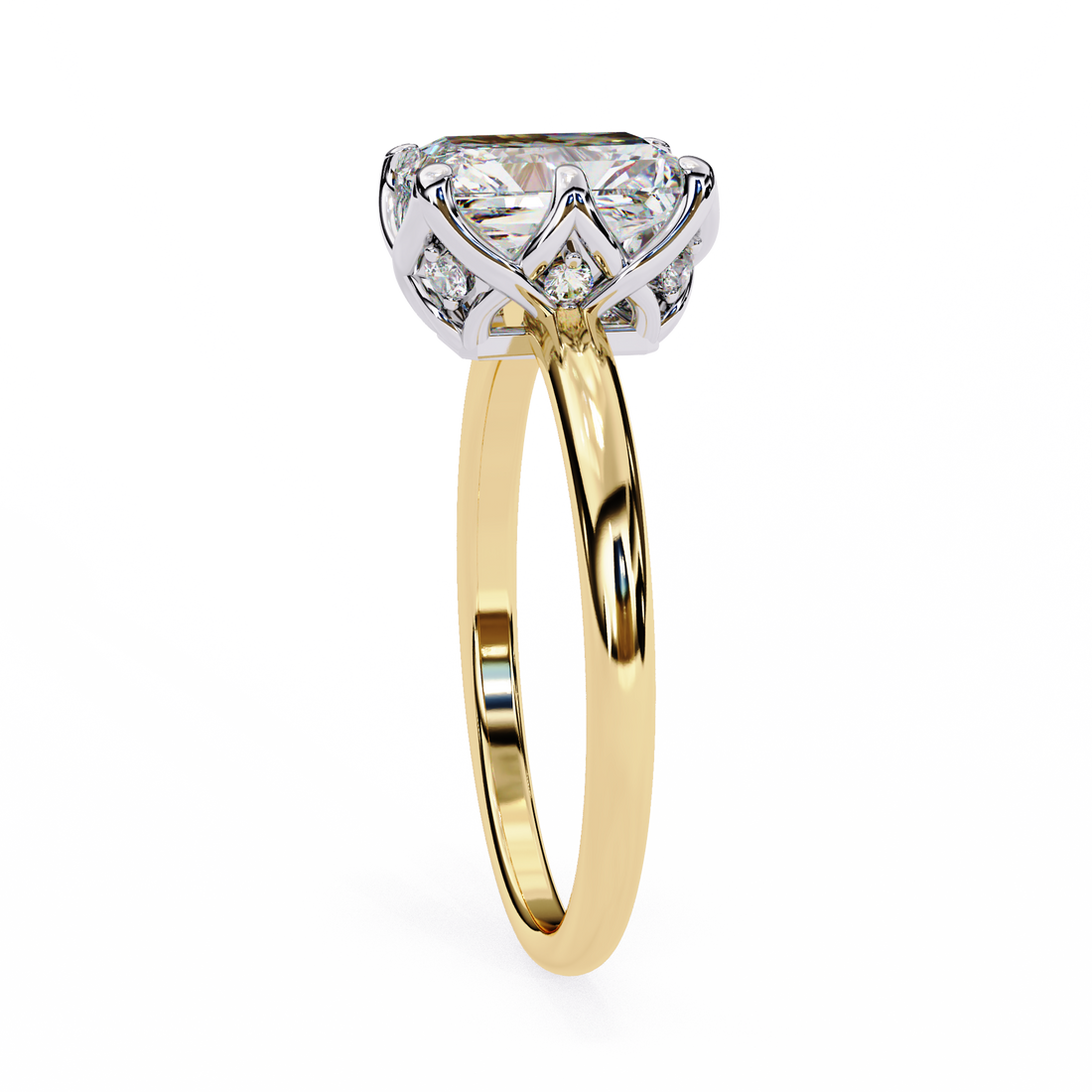 Radiant Cut Lab Grown Solitaire Engagement Ring3