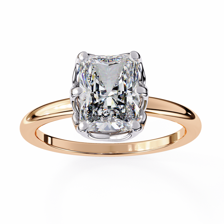 Radiant Cut Lab Grown Solitaire Engagement Ring4