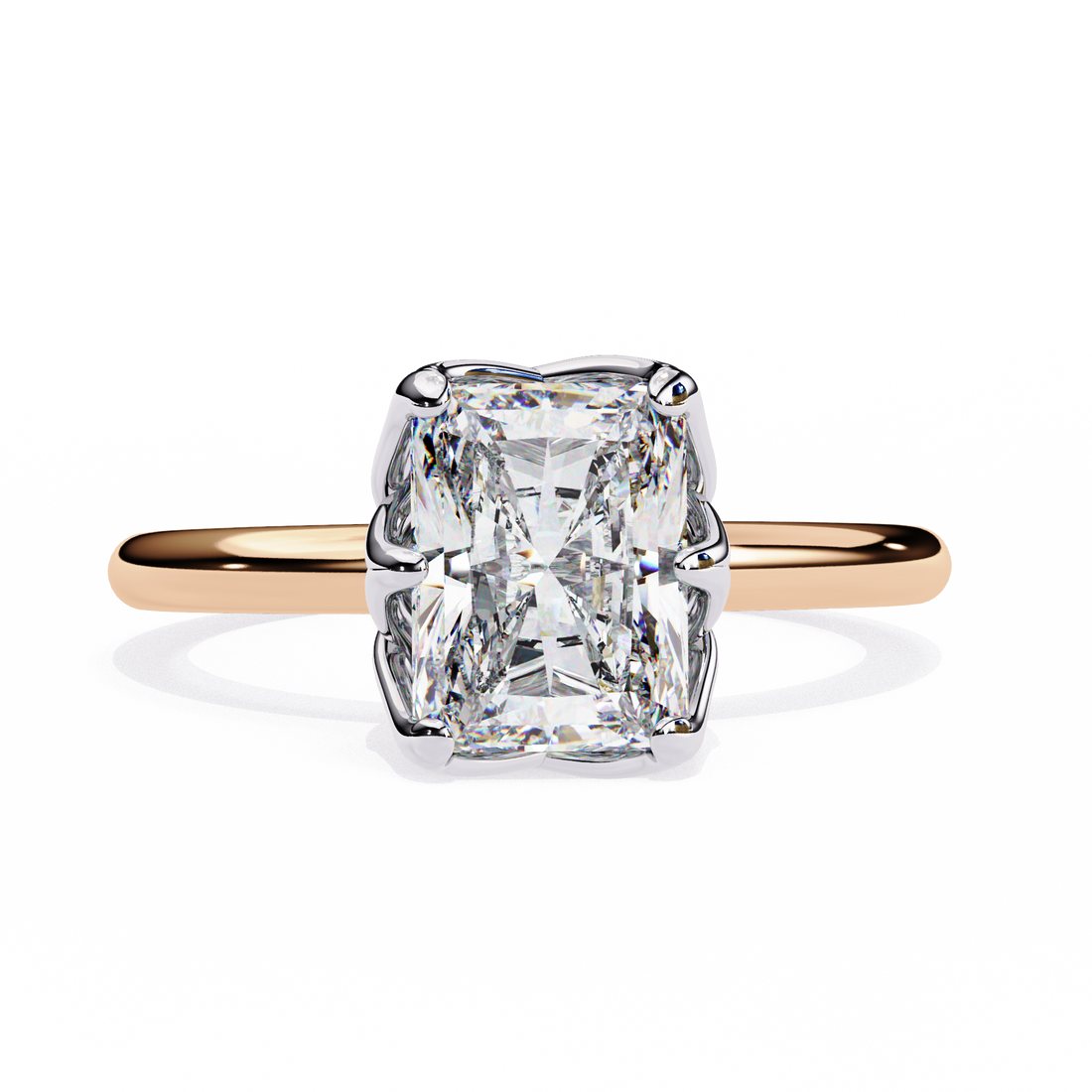 Radiant Cut Lab Grown Solitaire Engagement Ring5