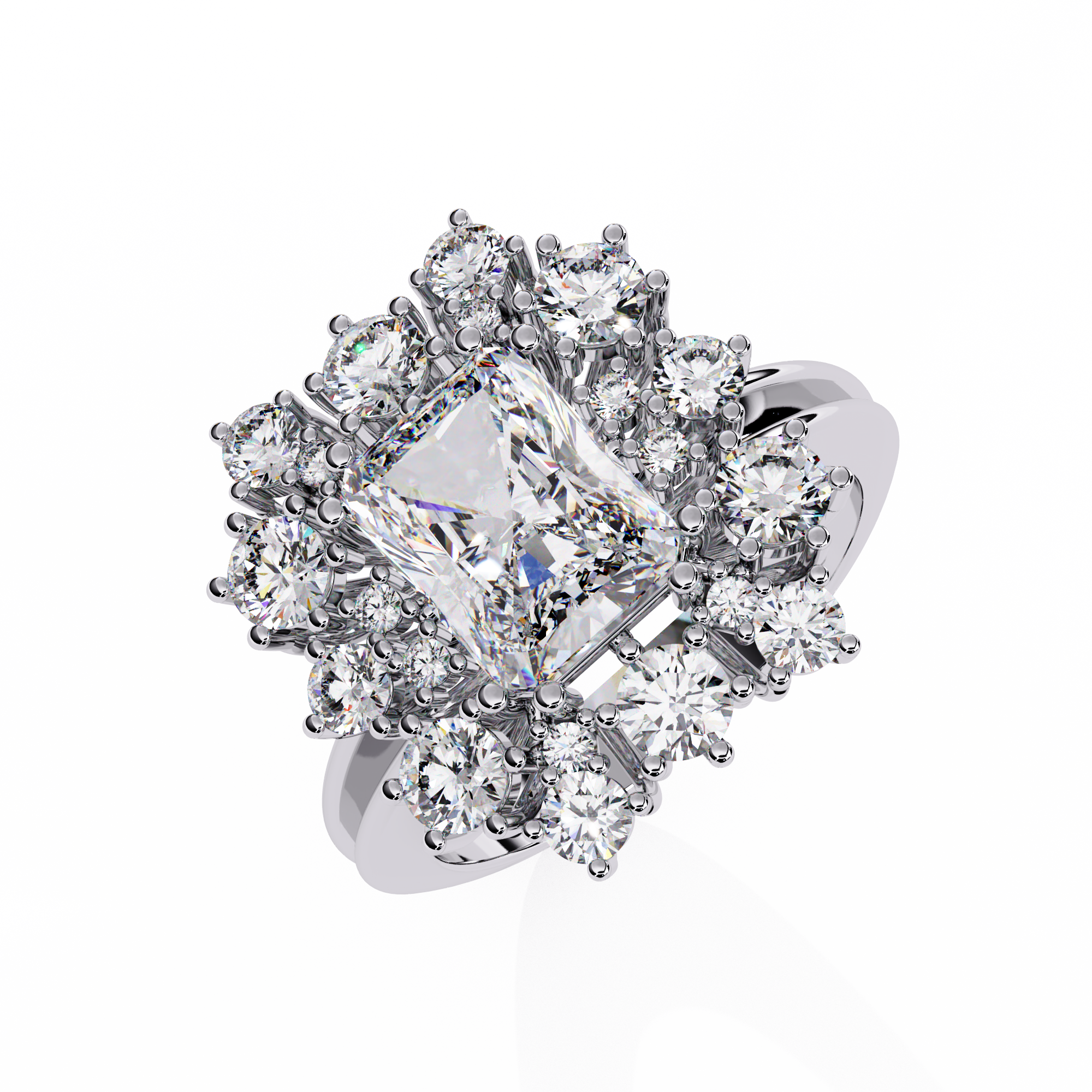 Radiant Intertwine Diamond Ring 9