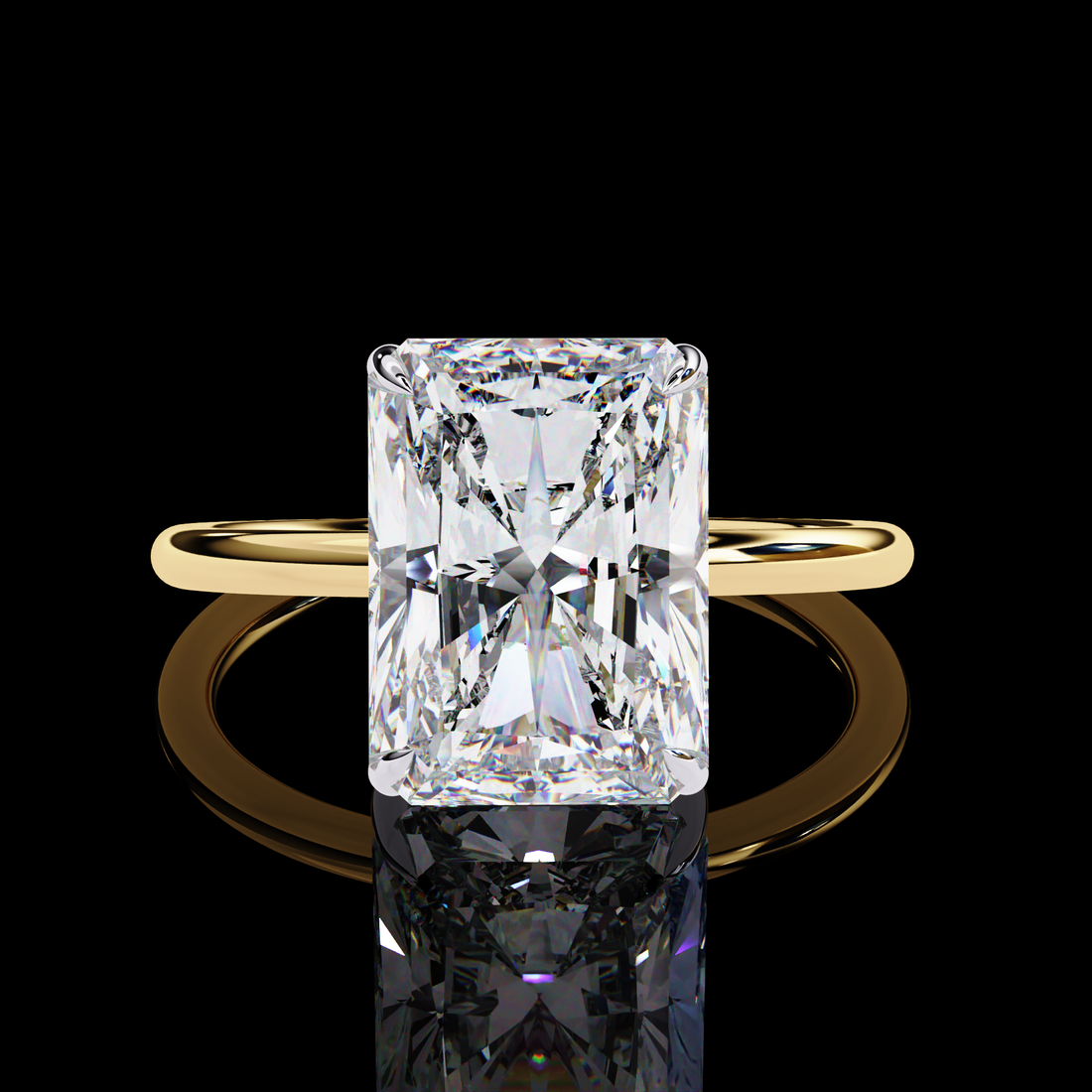 Radiant Lab Grown Diamond Ring