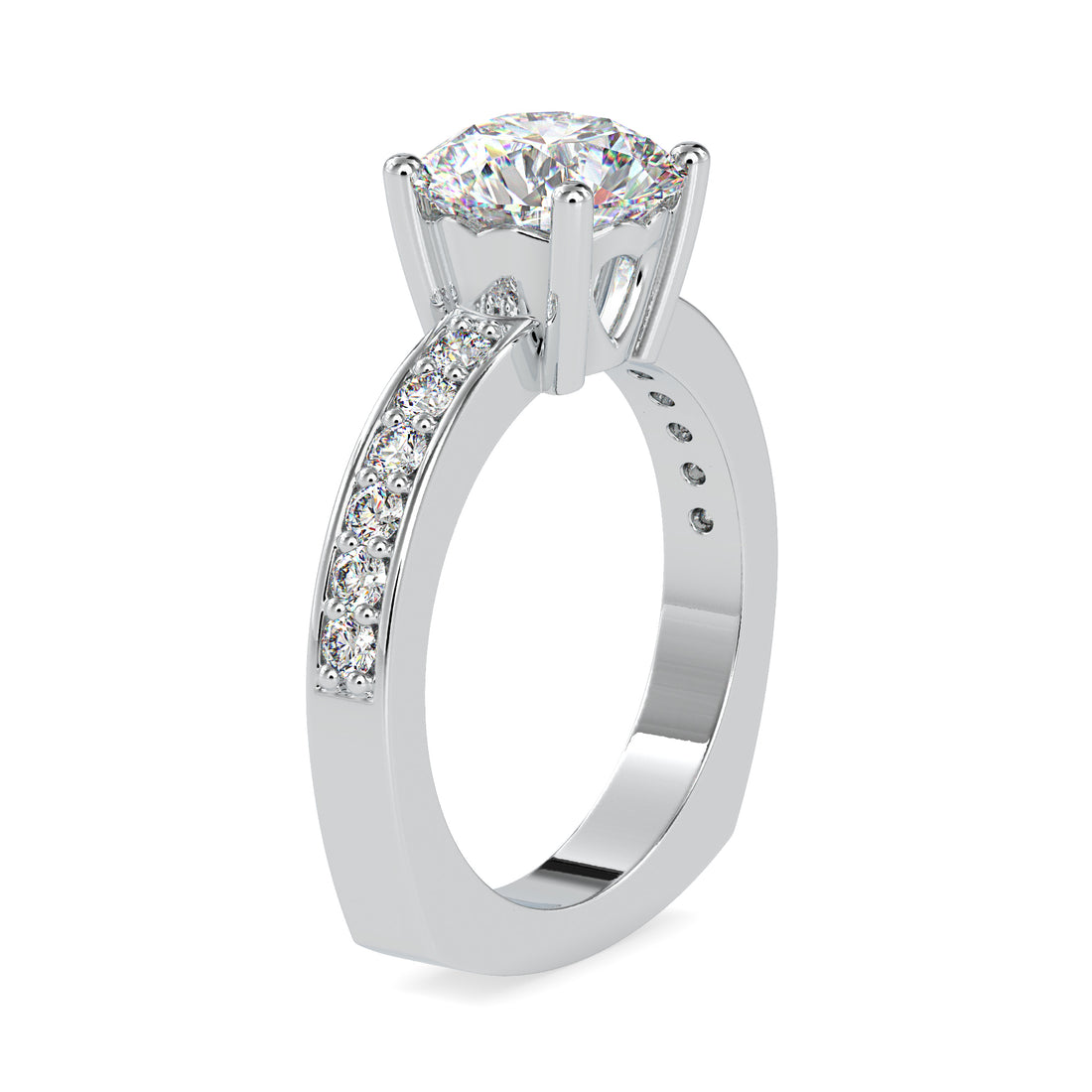 Radiant Rose – Round Lab Grown Diamond Pave Setting 5