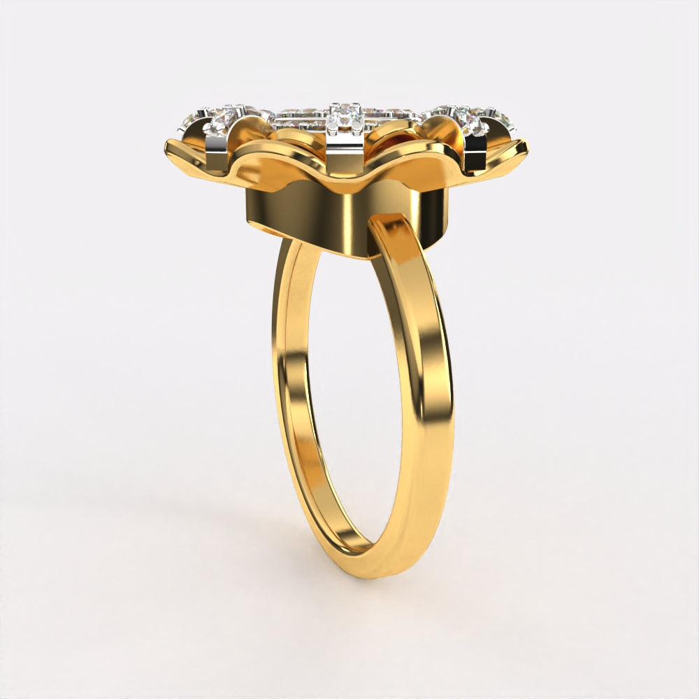 Raised Wavy Diamond Ring