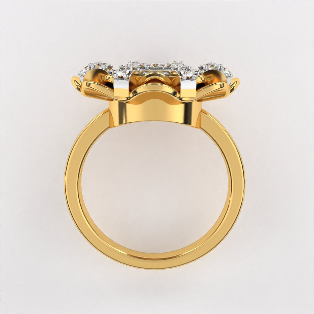 Raised Wavy Diamond Ring