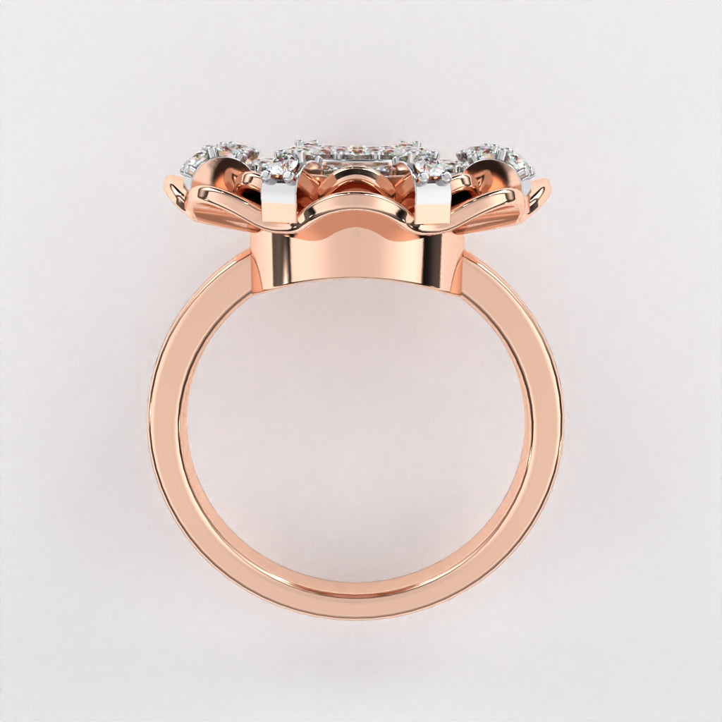 Raised Wavy Diamond Ring