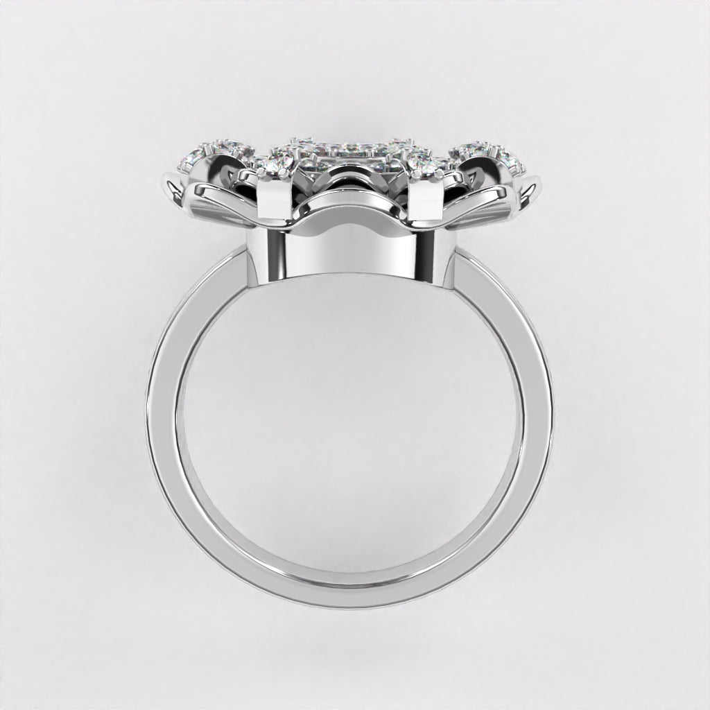 Raised Wavy Diamond Ring