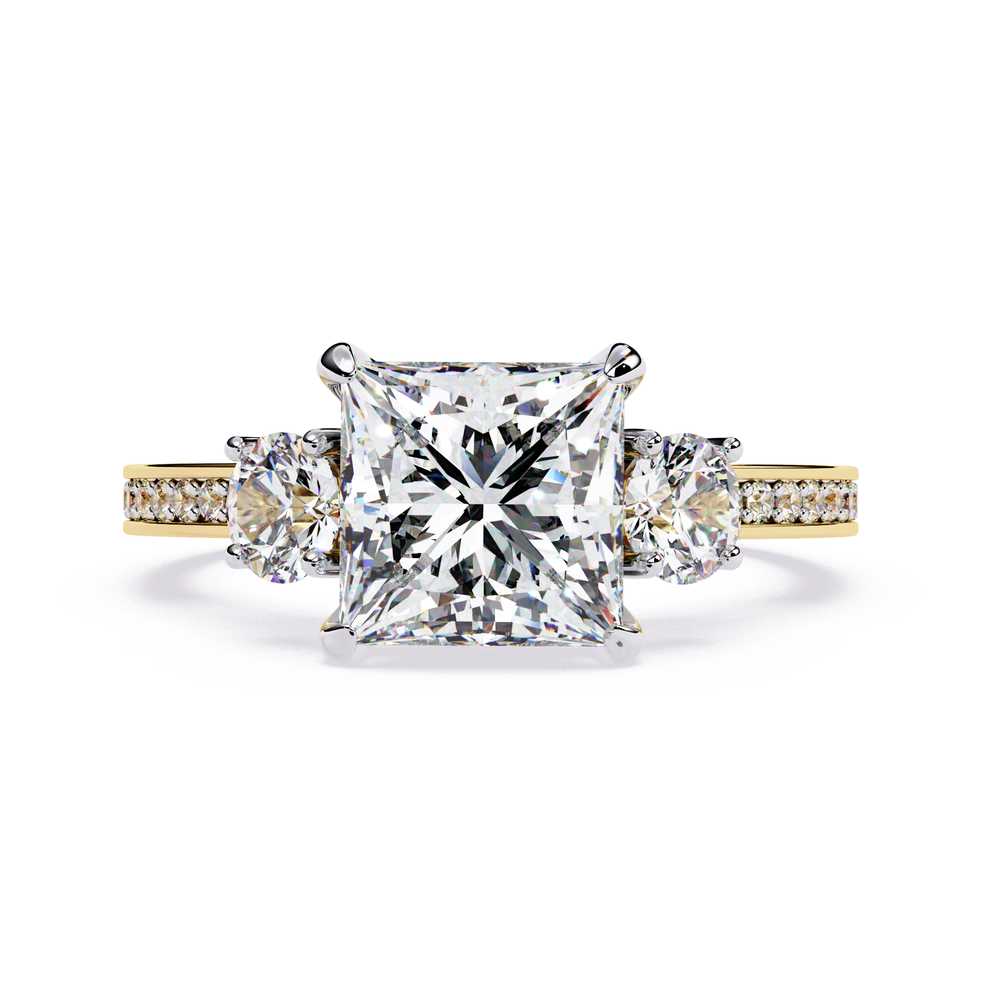 Princess Cut Three Diamond lab Grown Ring