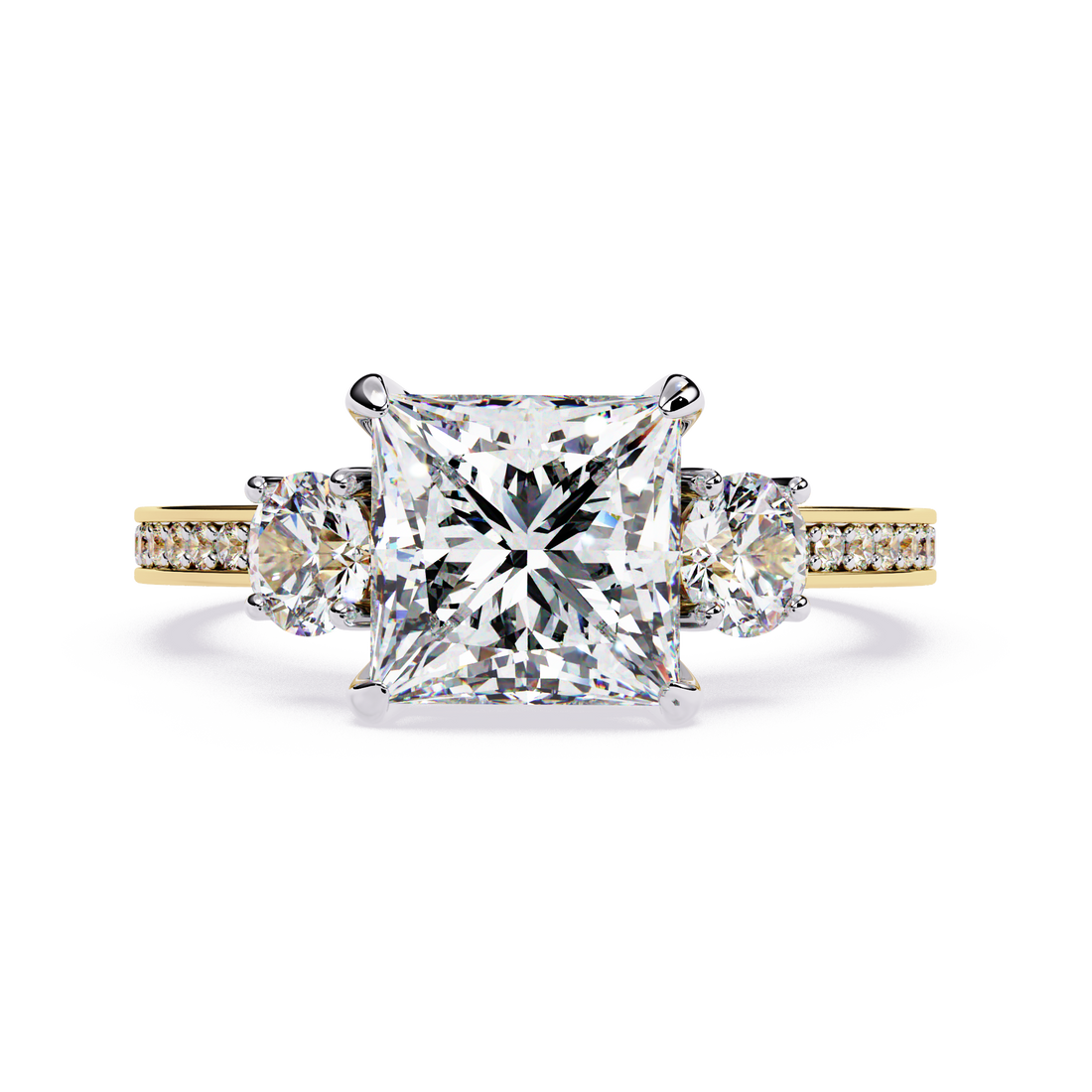 Princess Cut Three Diamond lab Grown Ring