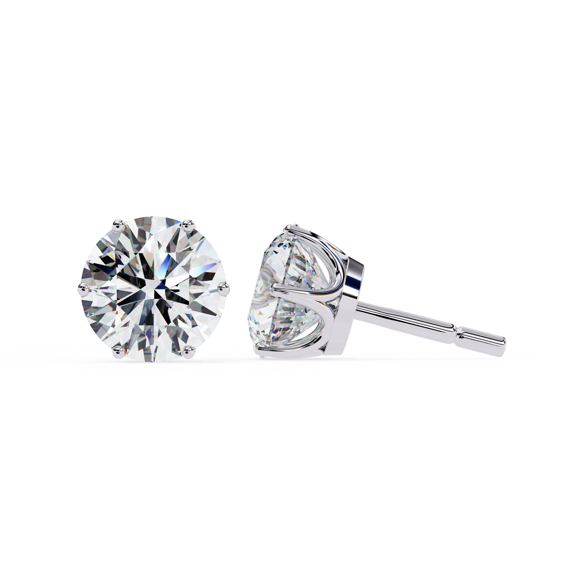 2.60 Carats Classic Round Studs