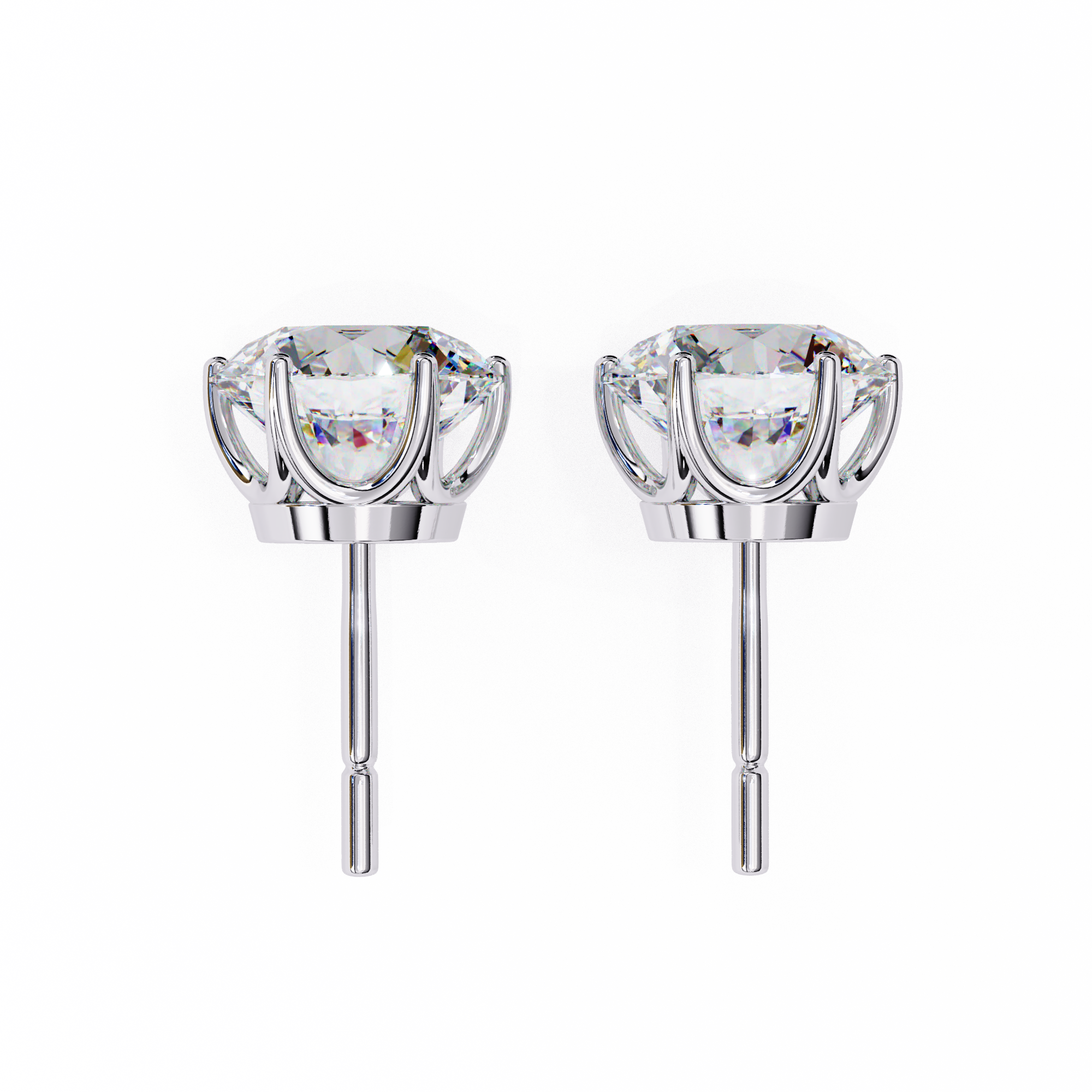 2.60 Carats Classic Round Studs