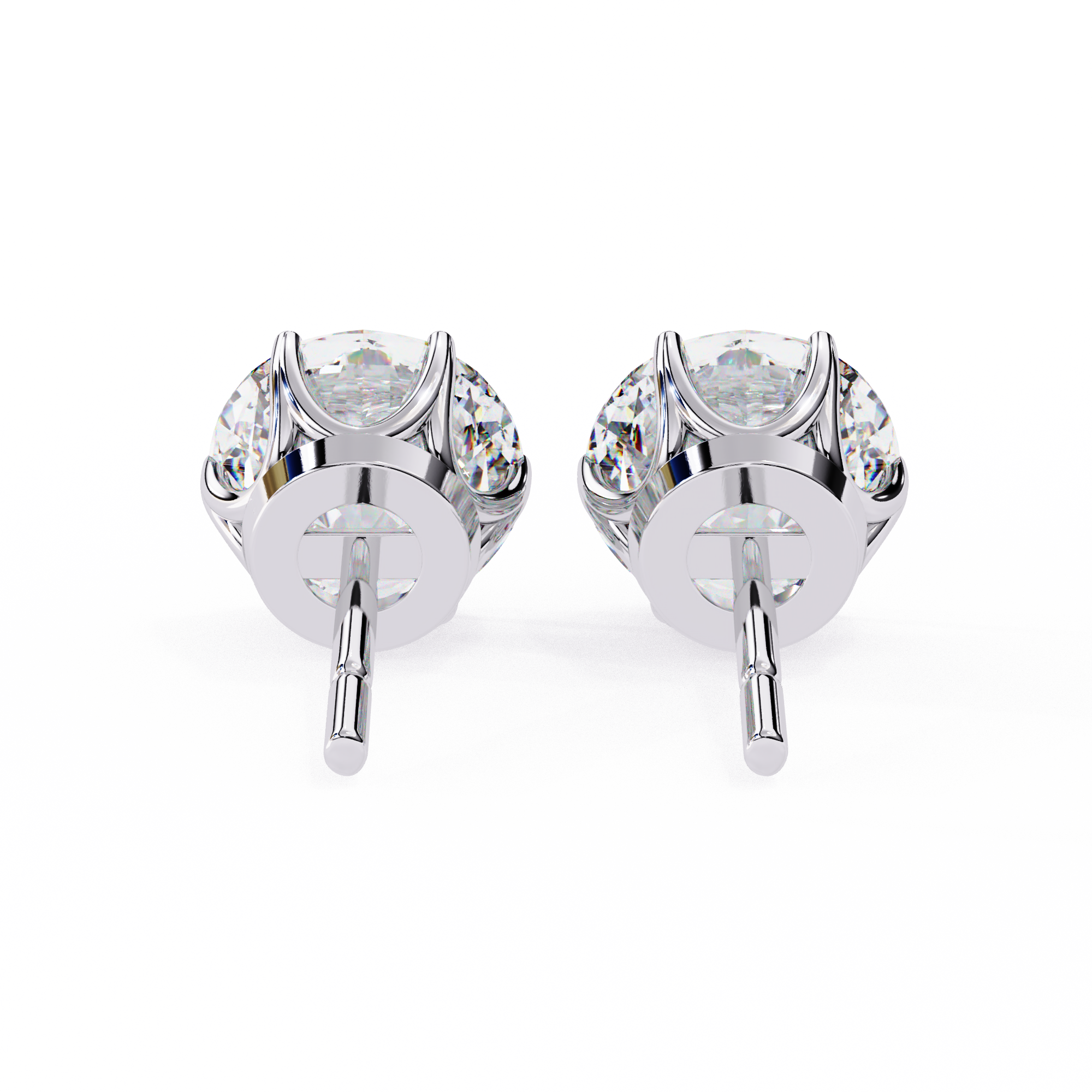 2.60 Carats Classic Round Studs