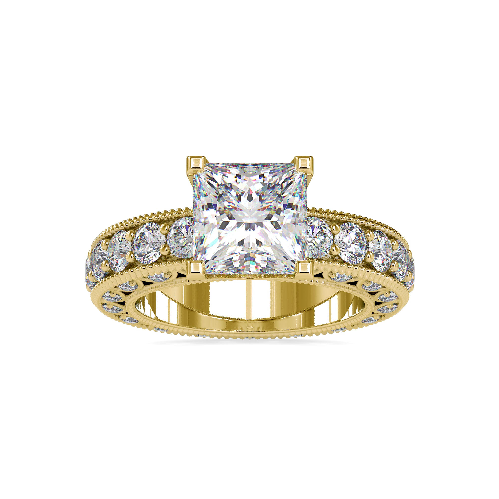 Refined Blossom Princess Solitaire Ring