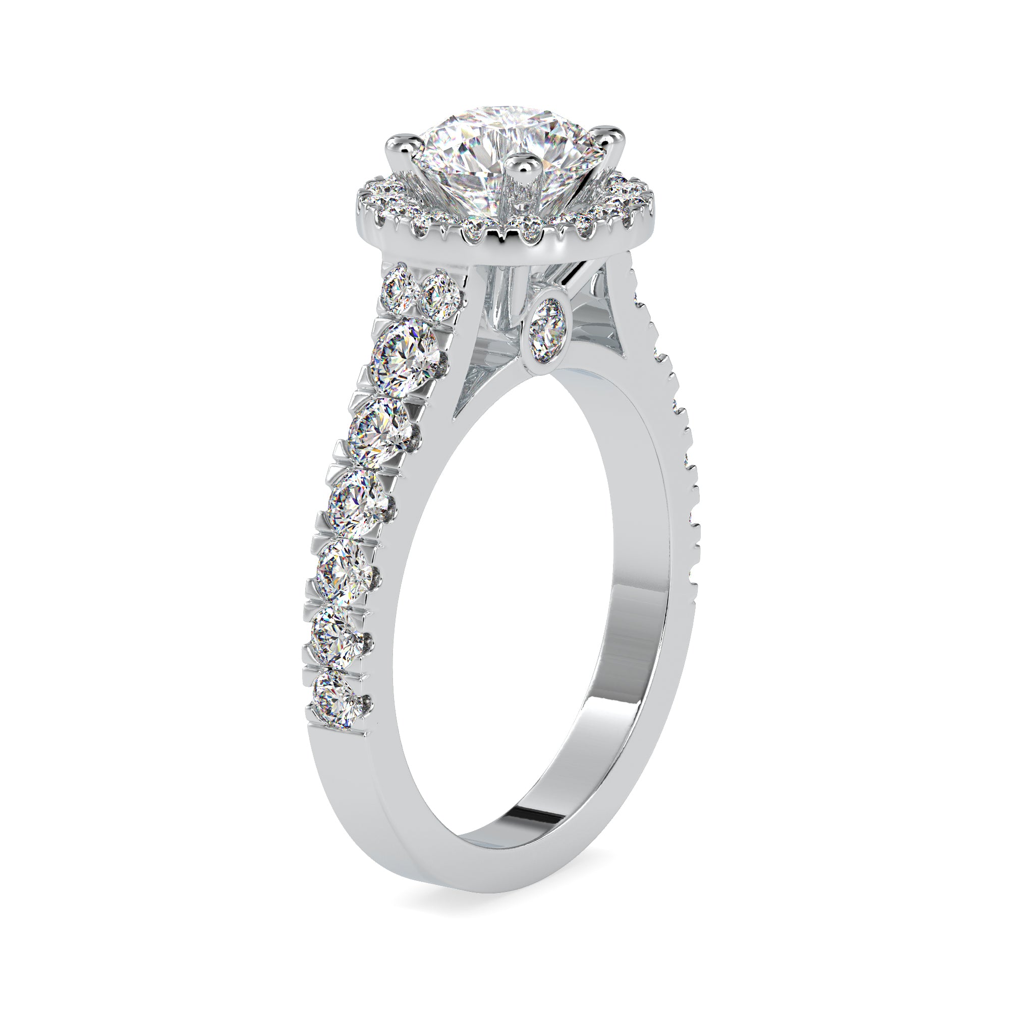 Refined Blossom Solitaire Diamond Ring 7