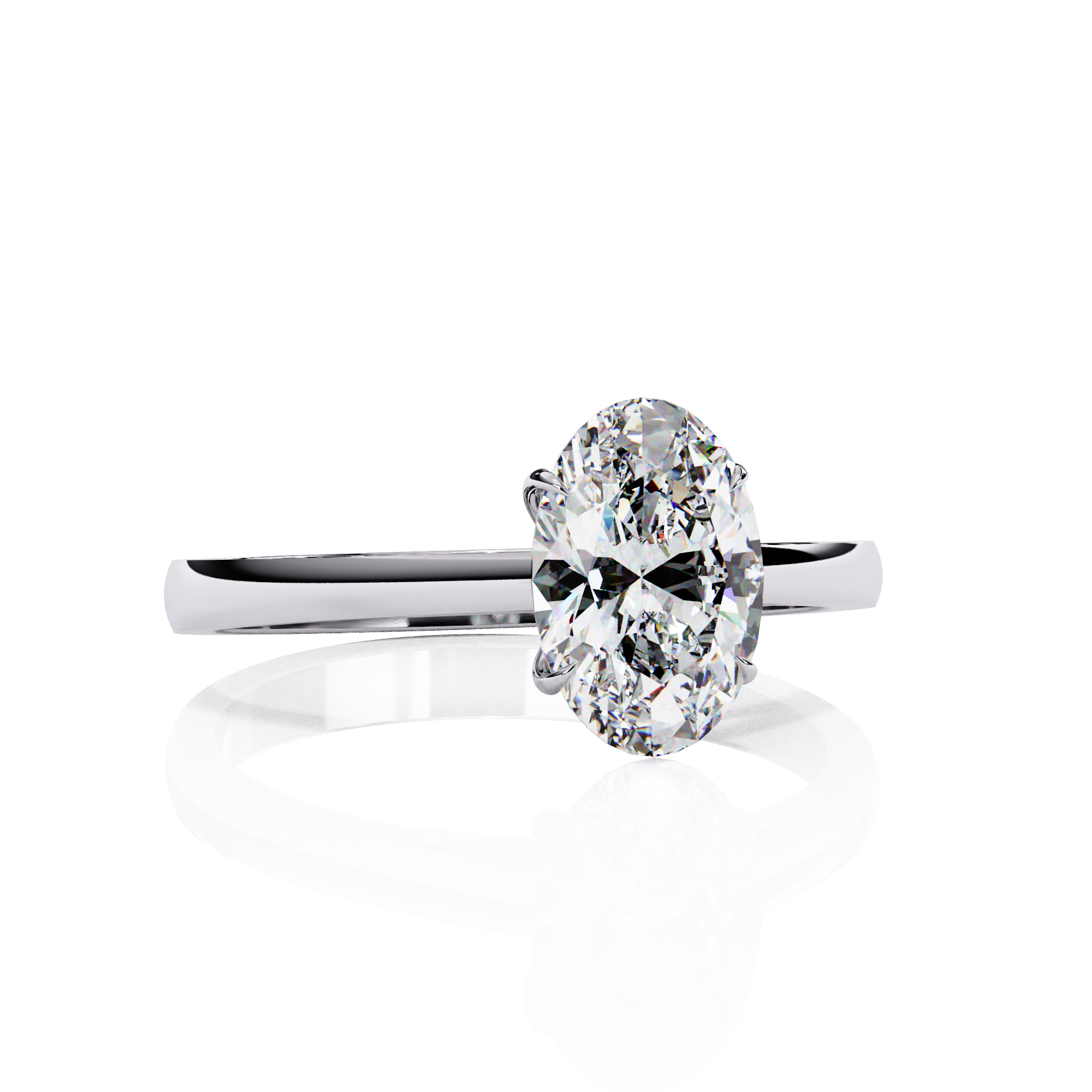 Regal Oval Solitaire Diamond Ring11