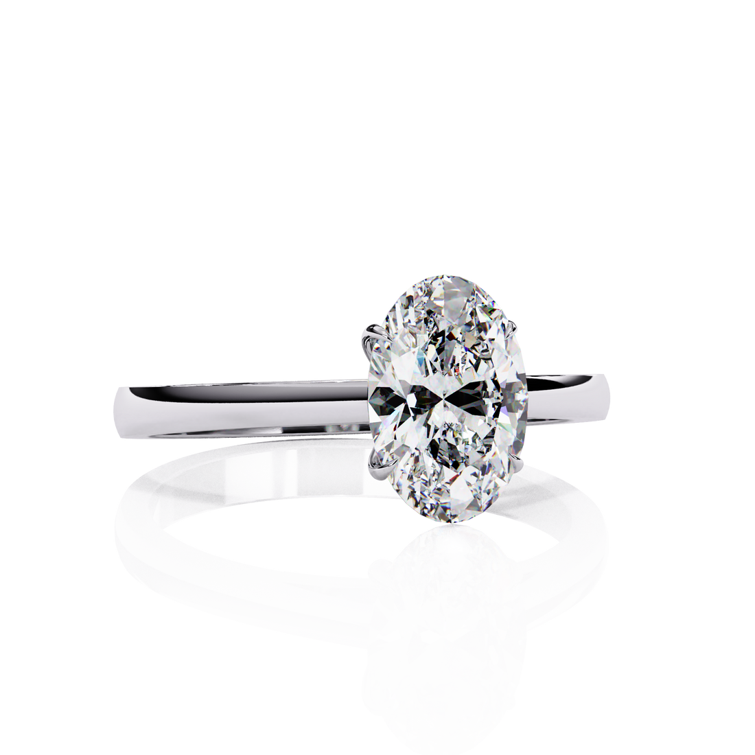 Regal Oval Solitaire Diamond Ring11