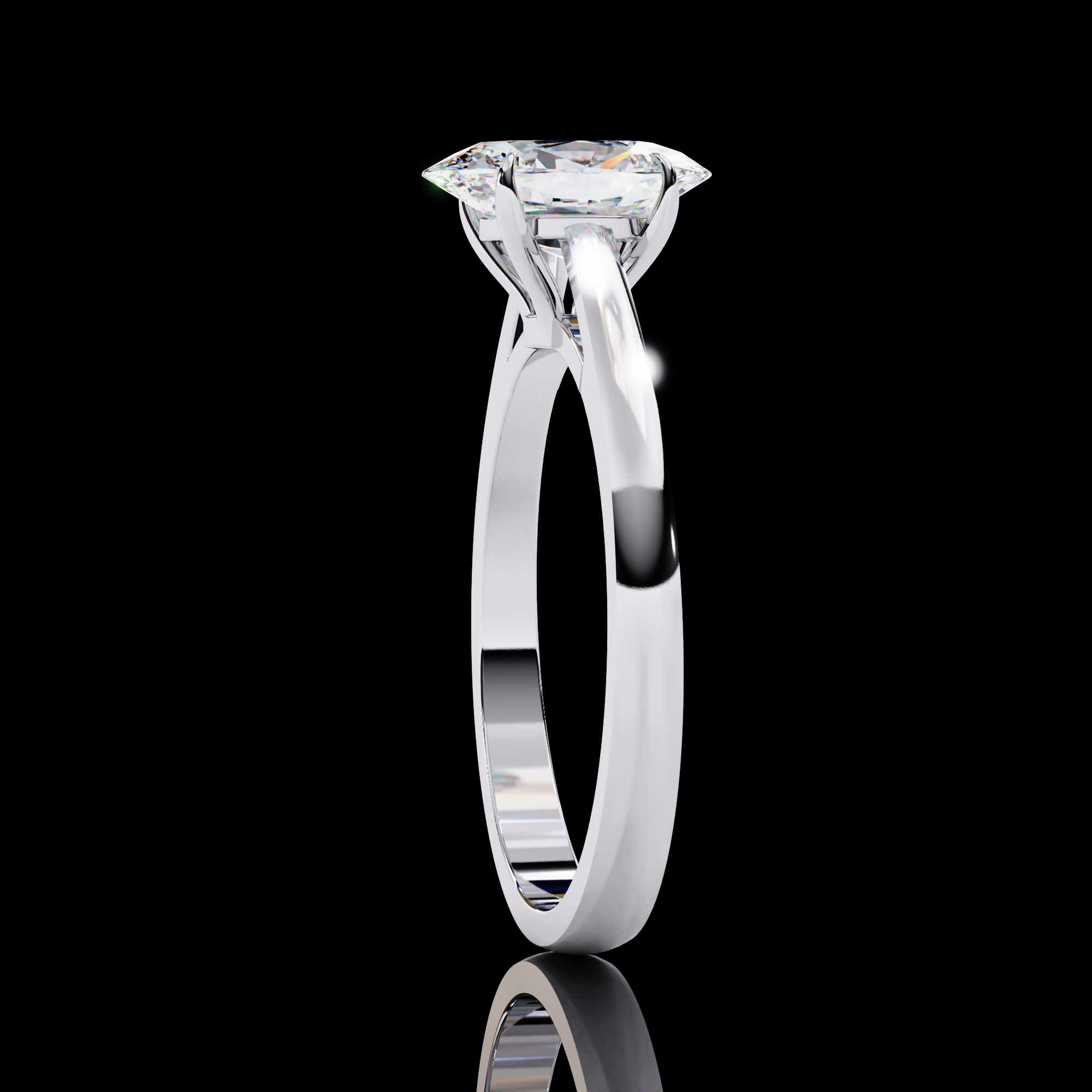Regal Oval Solitaire Diamond Ring13