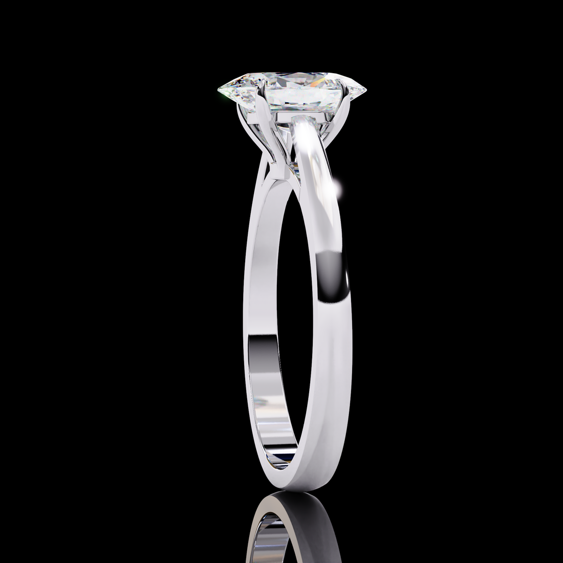 Regal Oval Solitaire Diamond Ring13