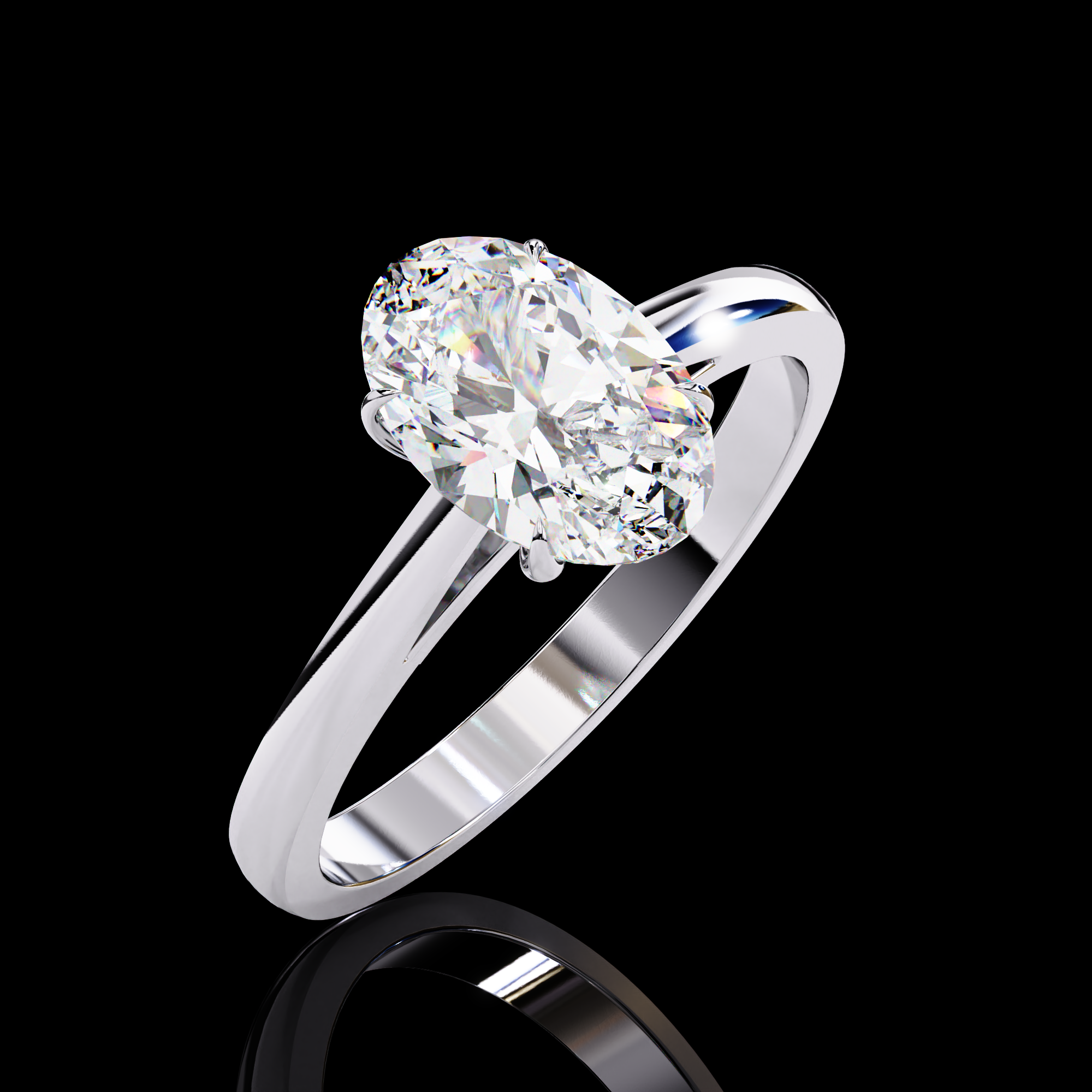 Regal Oval Solitaire Diamond Ring14