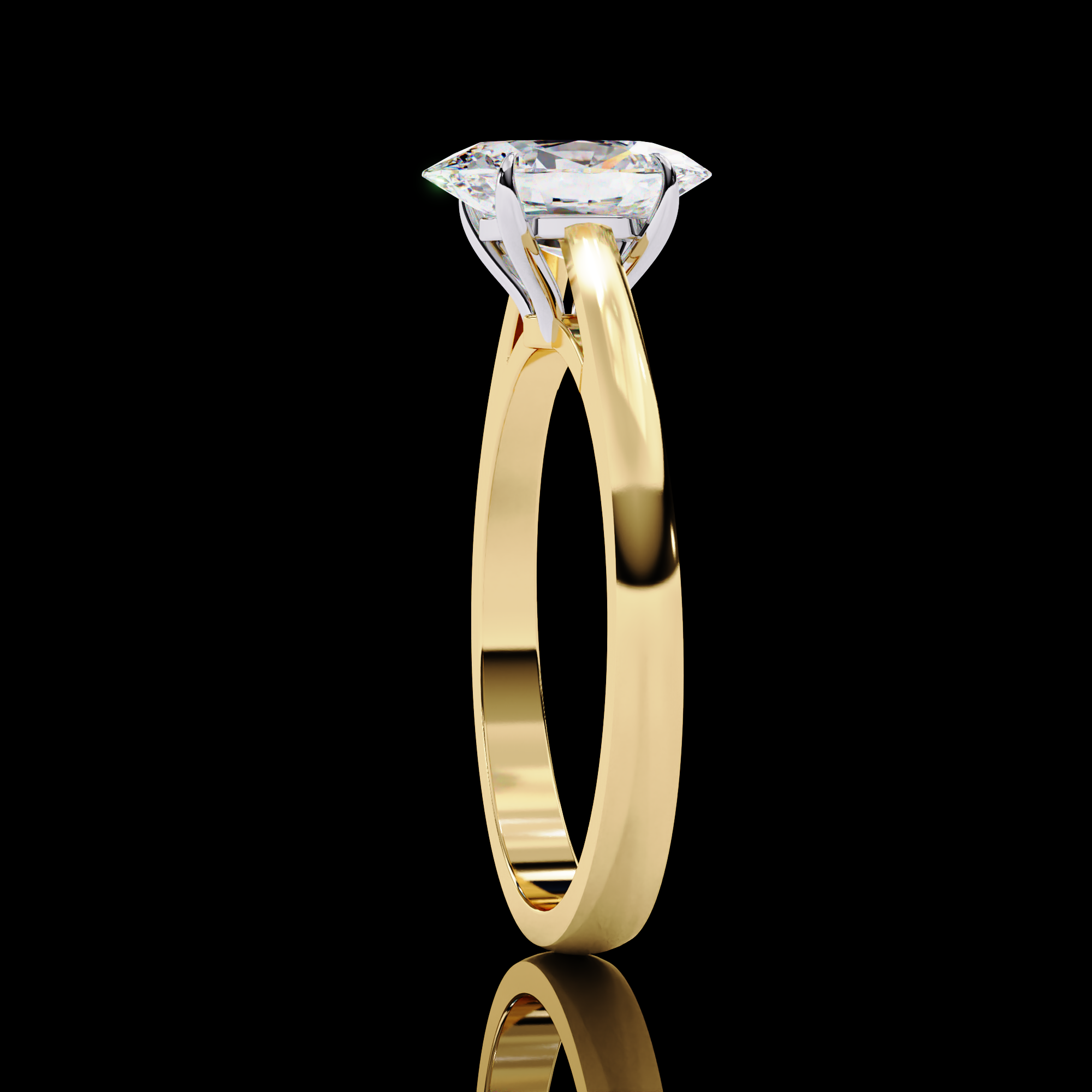 Regal Oval Solitaire Diamond Ring4