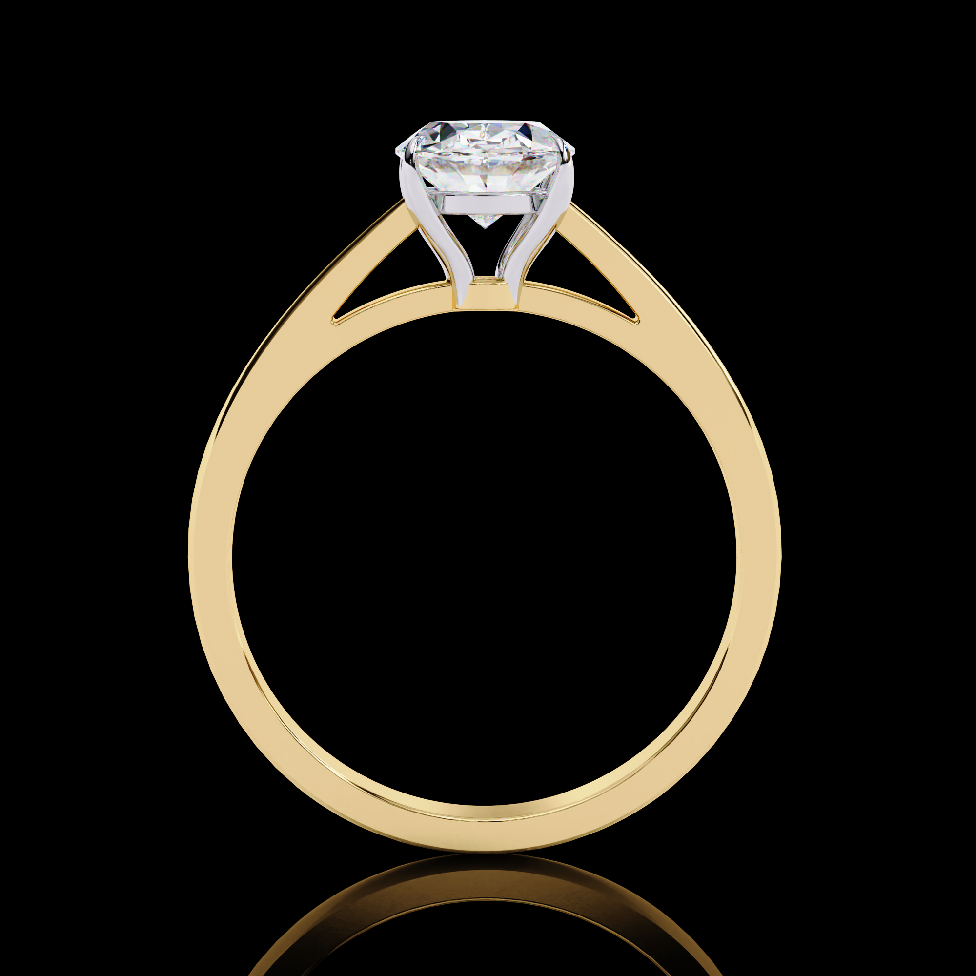 Regal Oval Solitaire Diamond Ring5