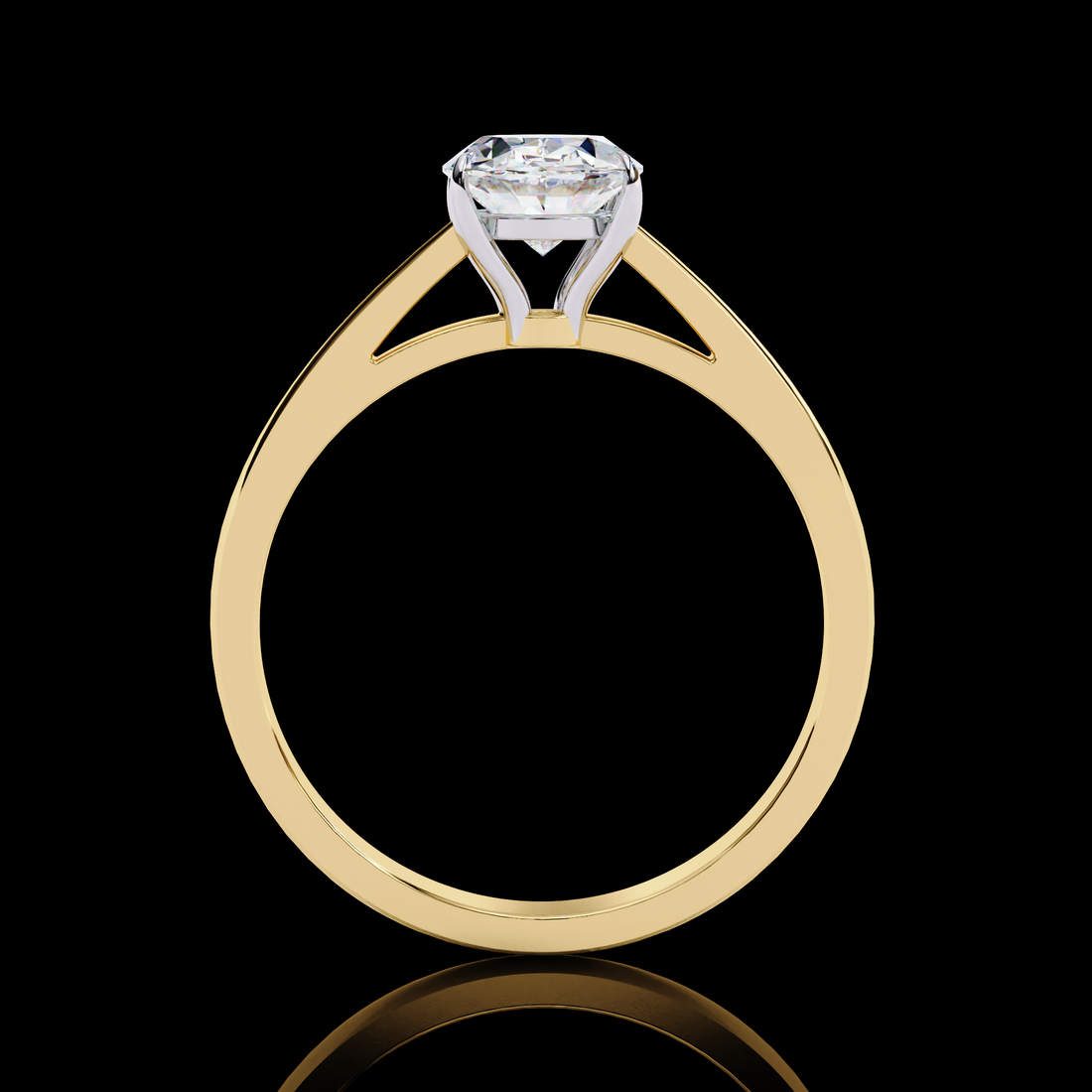 Regal Oval Solitaire Diamond Ring5