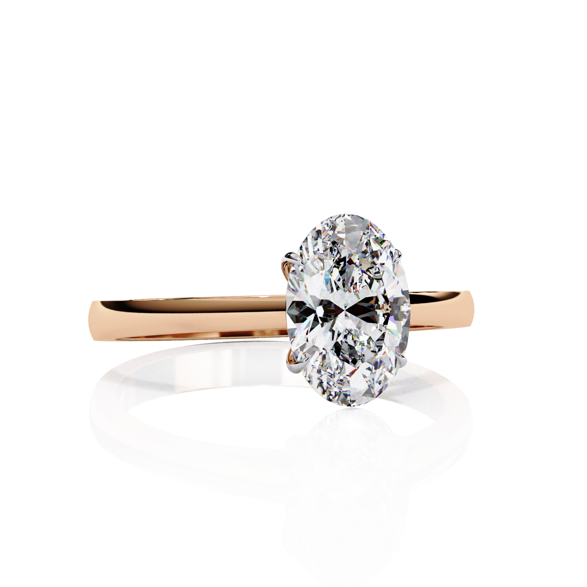 Regal Oval Solitaire Diamond Ring7