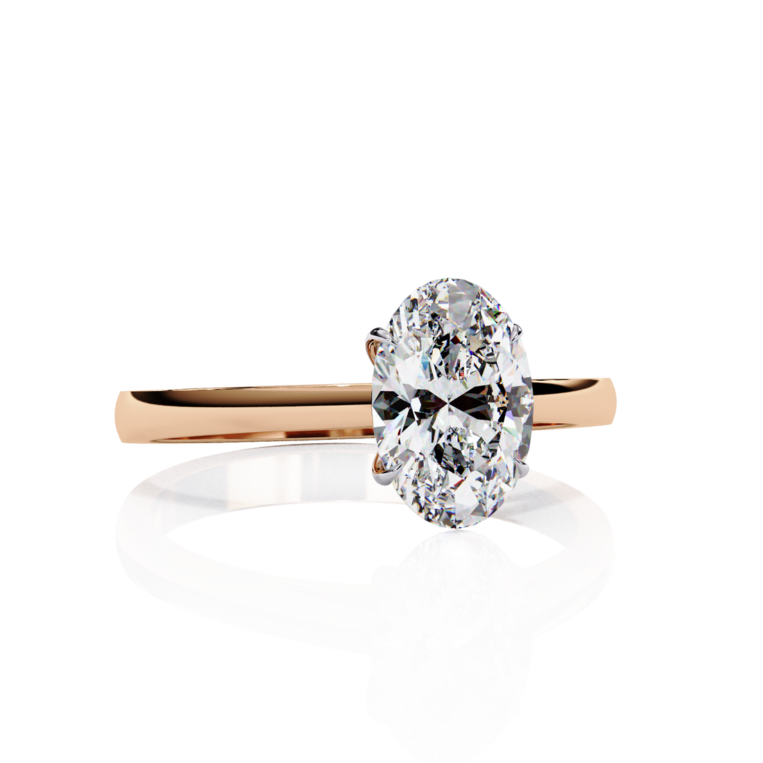 Regal Oval Solitaire Diamond Ring7
