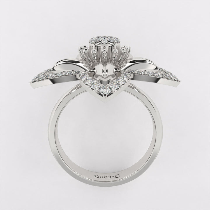Rising Diamond Ring In 925 Silver