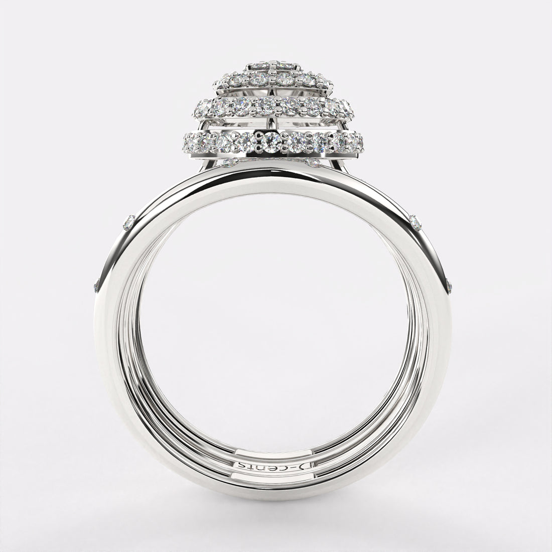 Rising Sun Diamond Ring in 925 Silver