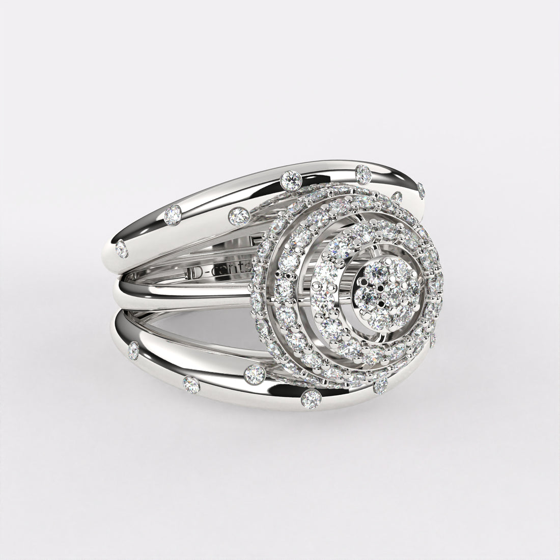 Rising Sun Diamond Ring in 925 Silver