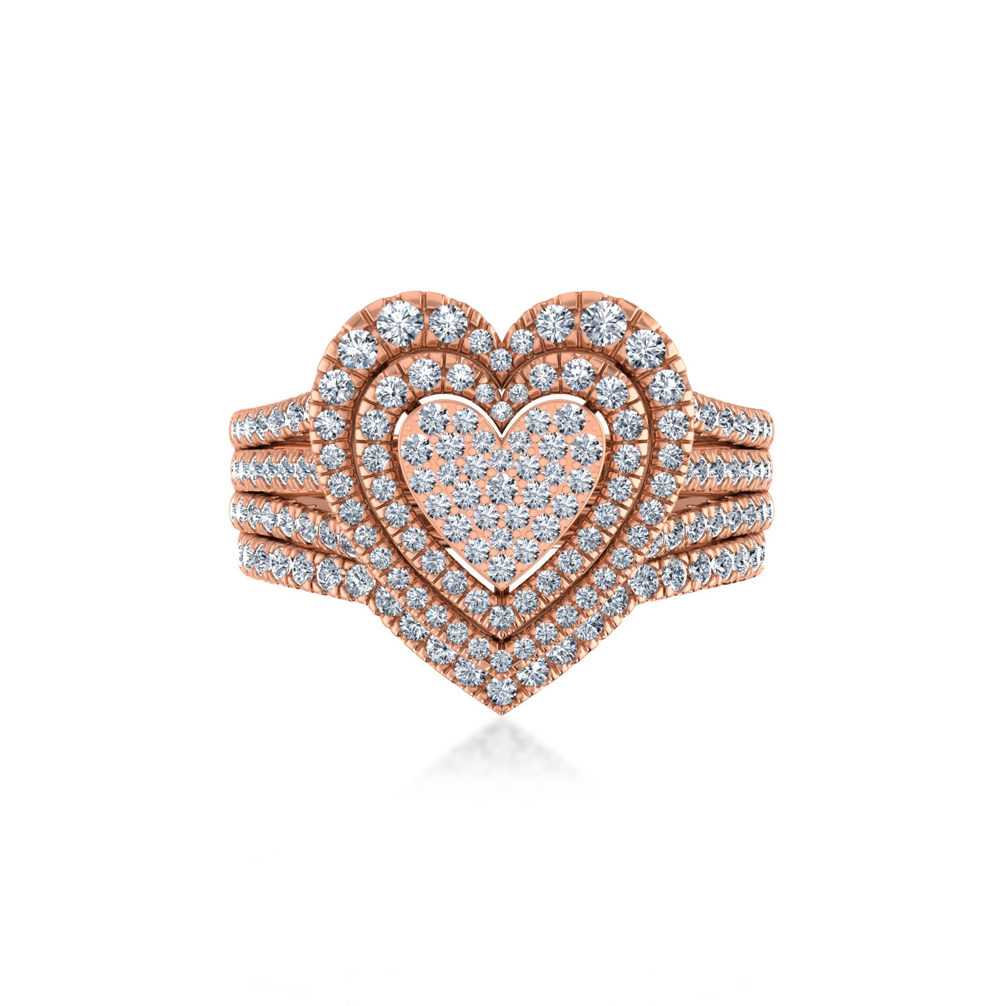 Romantic Heart-Shaped Lab Diamond Ring with Triple Halo4