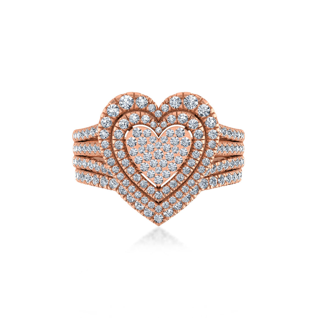 Romantic Heart-Shaped Lab Diamond Ring with Triple Halo4