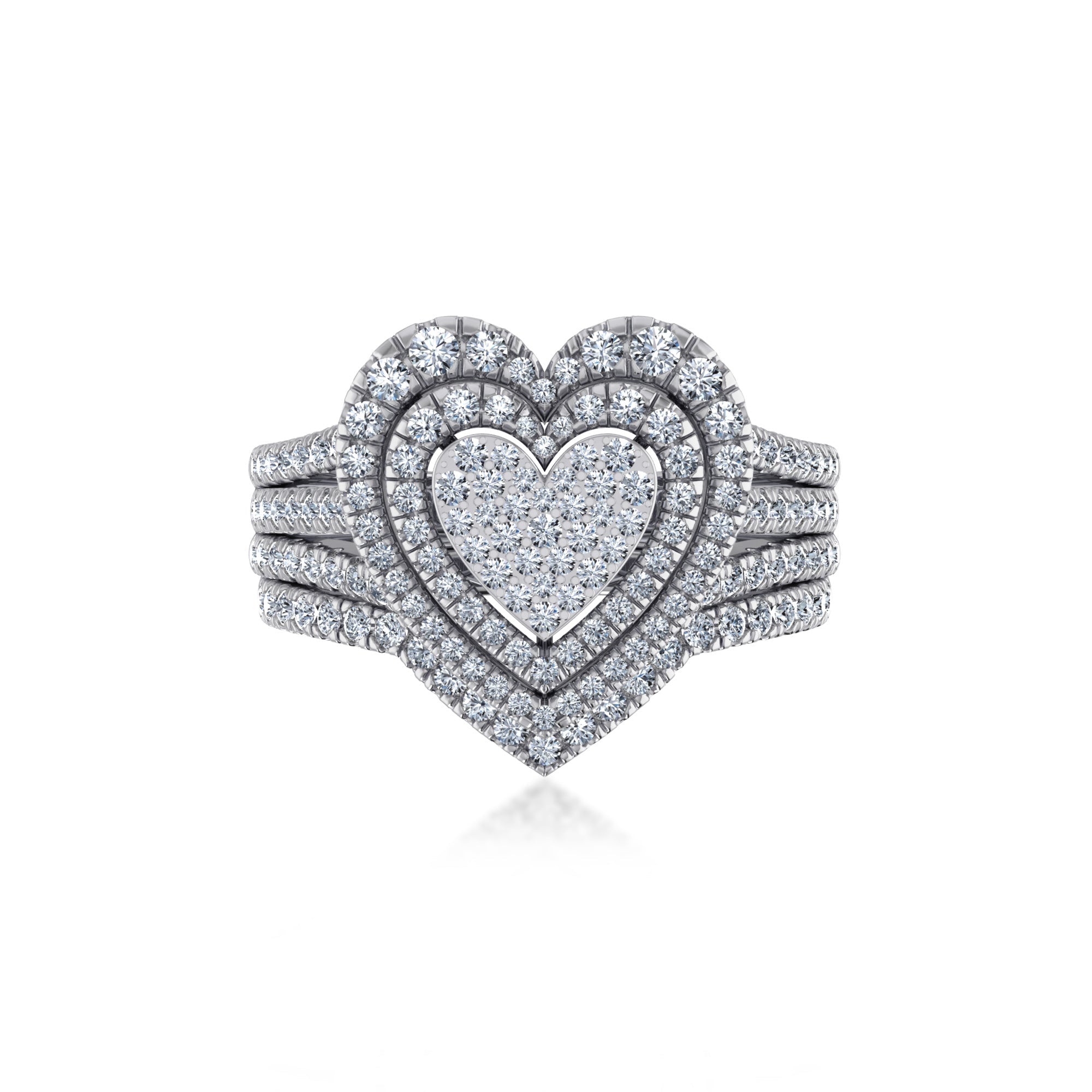 Romantic Heart-Shaped Lab Diamond Ring with Triple Halo7