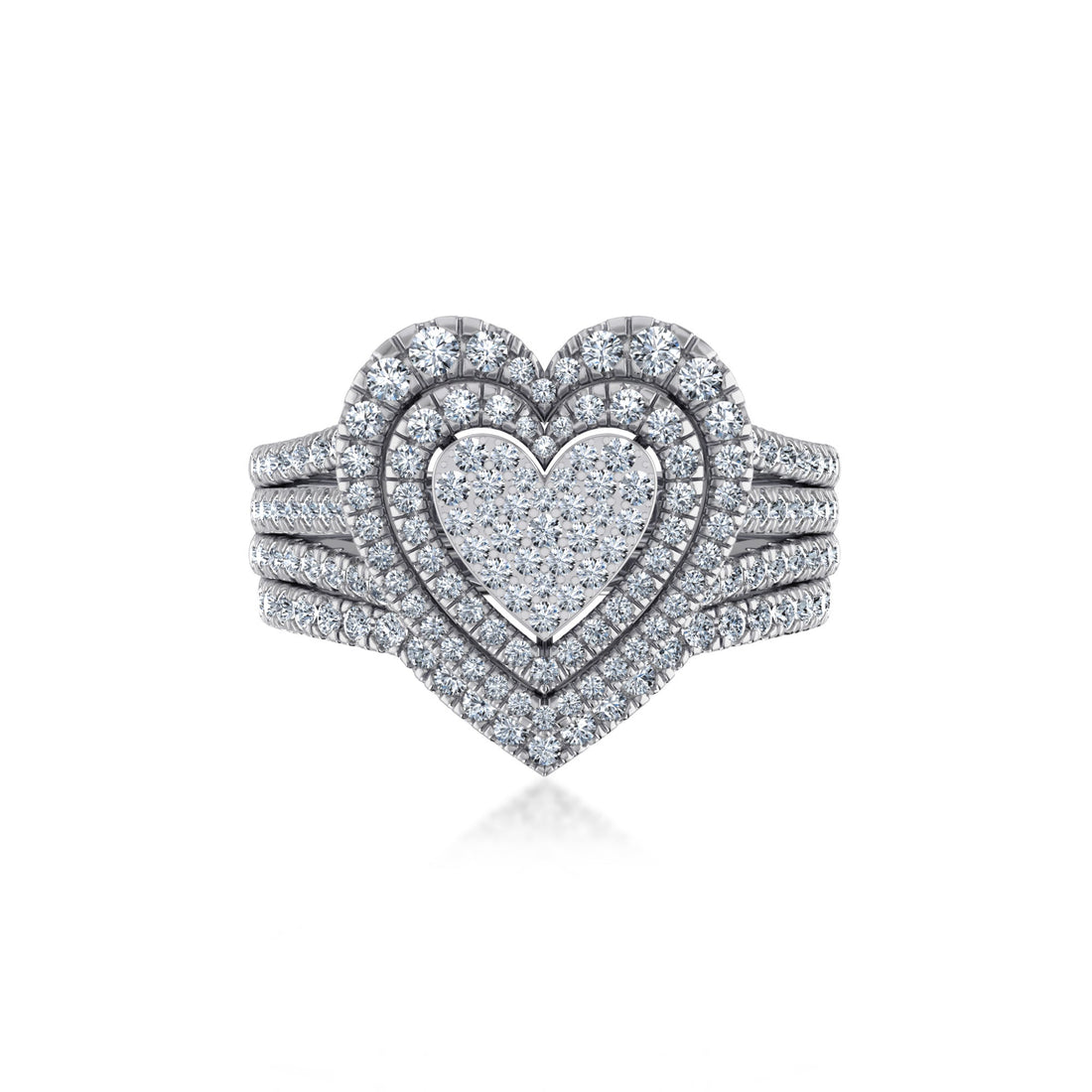 Romantic Heart-Shaped Lab Diamond Ring with Triple Halo7
