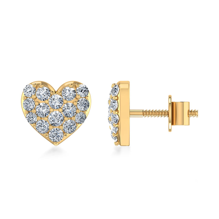 Romantic Heart Design Lab Grown Diamond Earrings