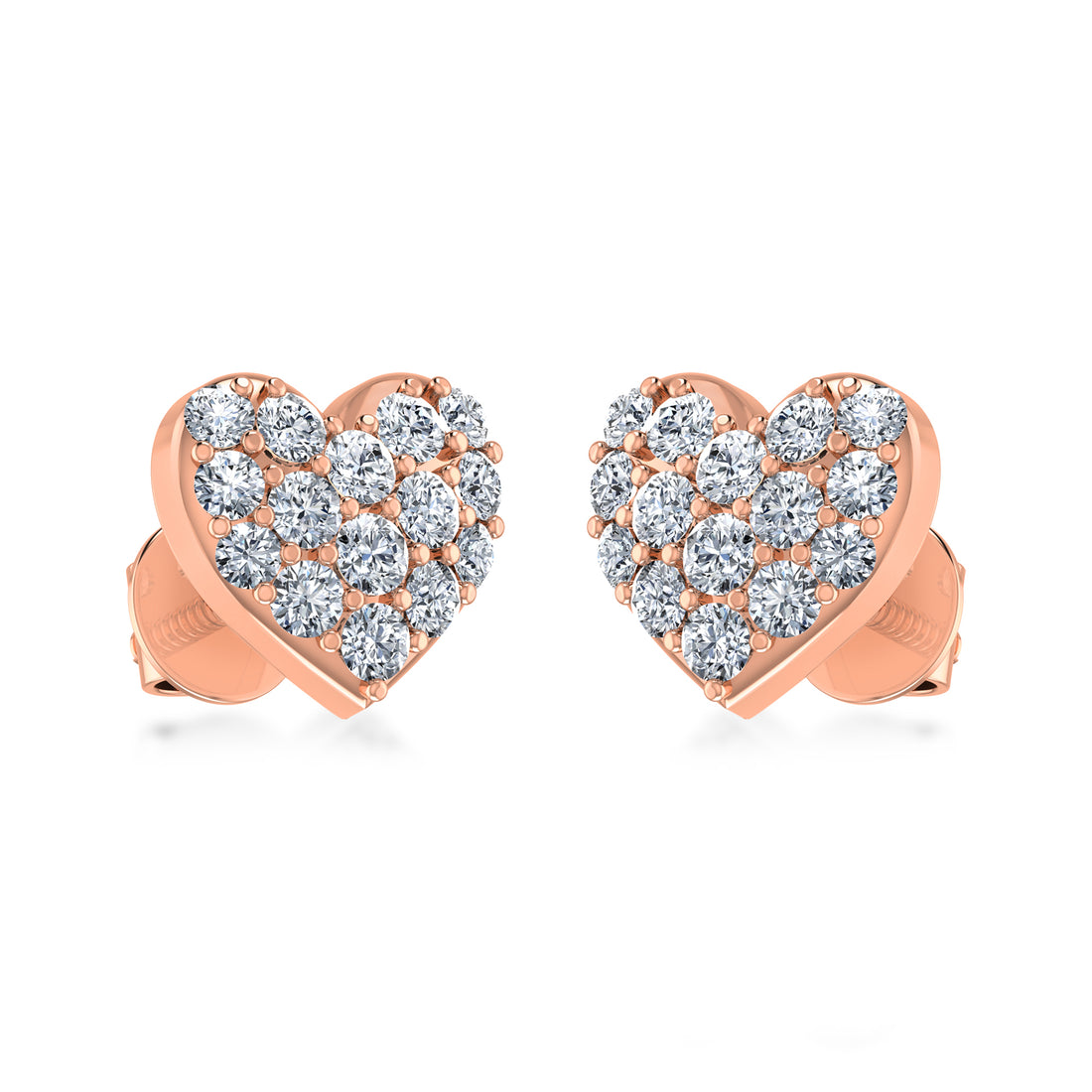 Romantic Heart Design Lab Grown Diamond Earrings